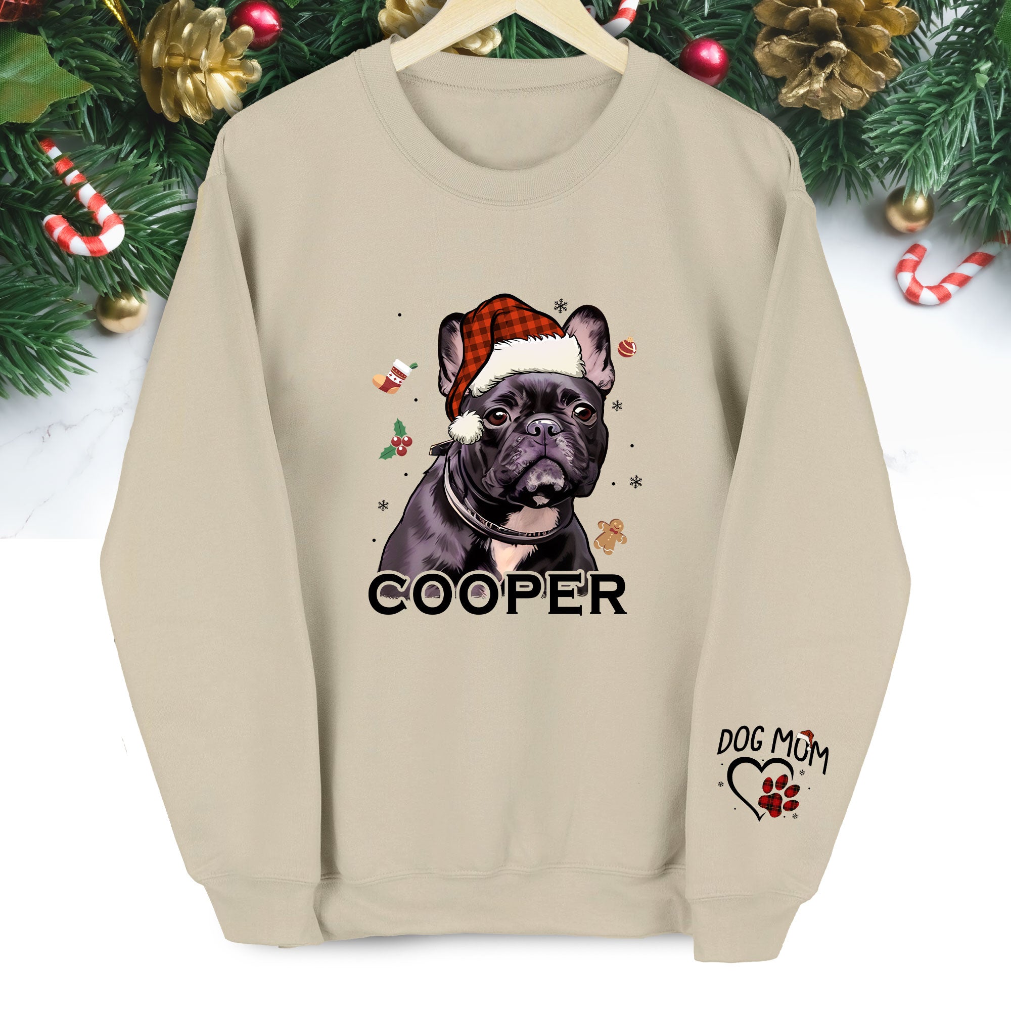 Custom Dog Christmas Sweatshirt – Personalized Pet Photo Top, Funny Gift for Pet Lovers