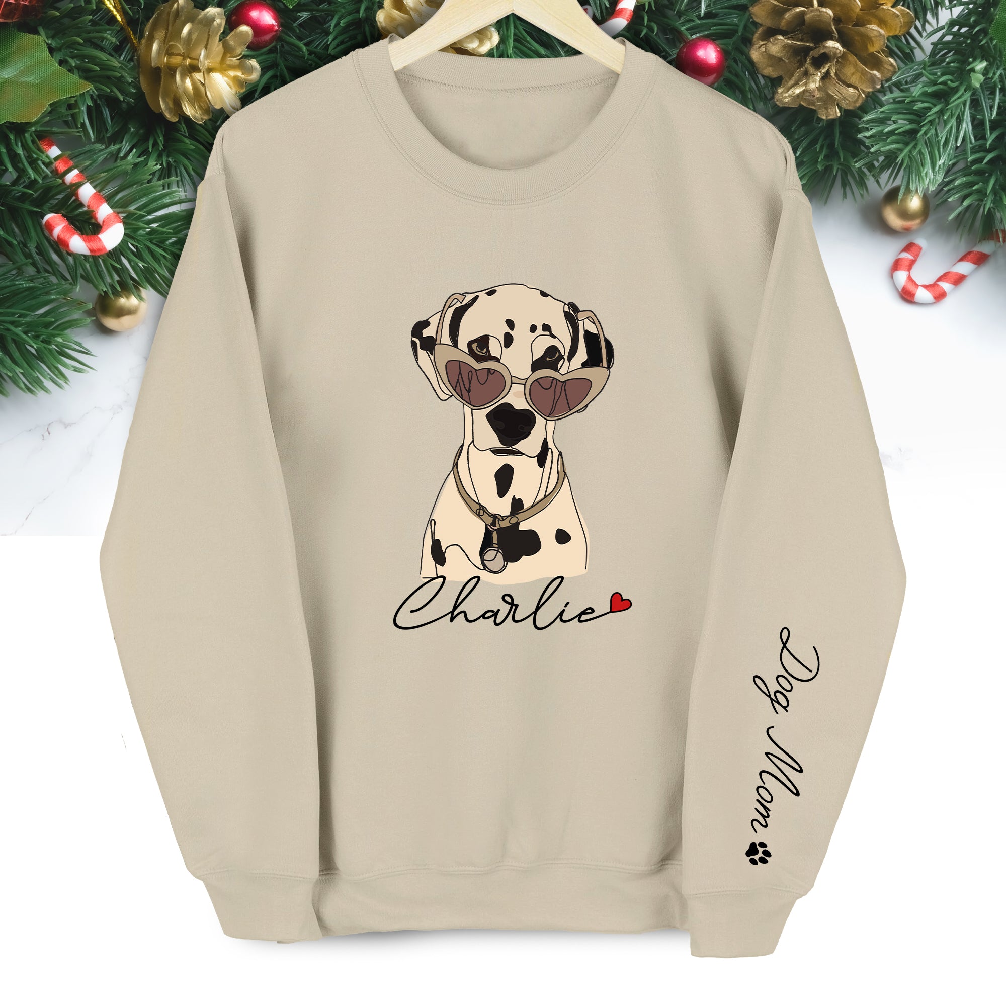 Custom Dog Sweatshirt – Personalized Pet Design with Your Dog’s Minimalist Portrait