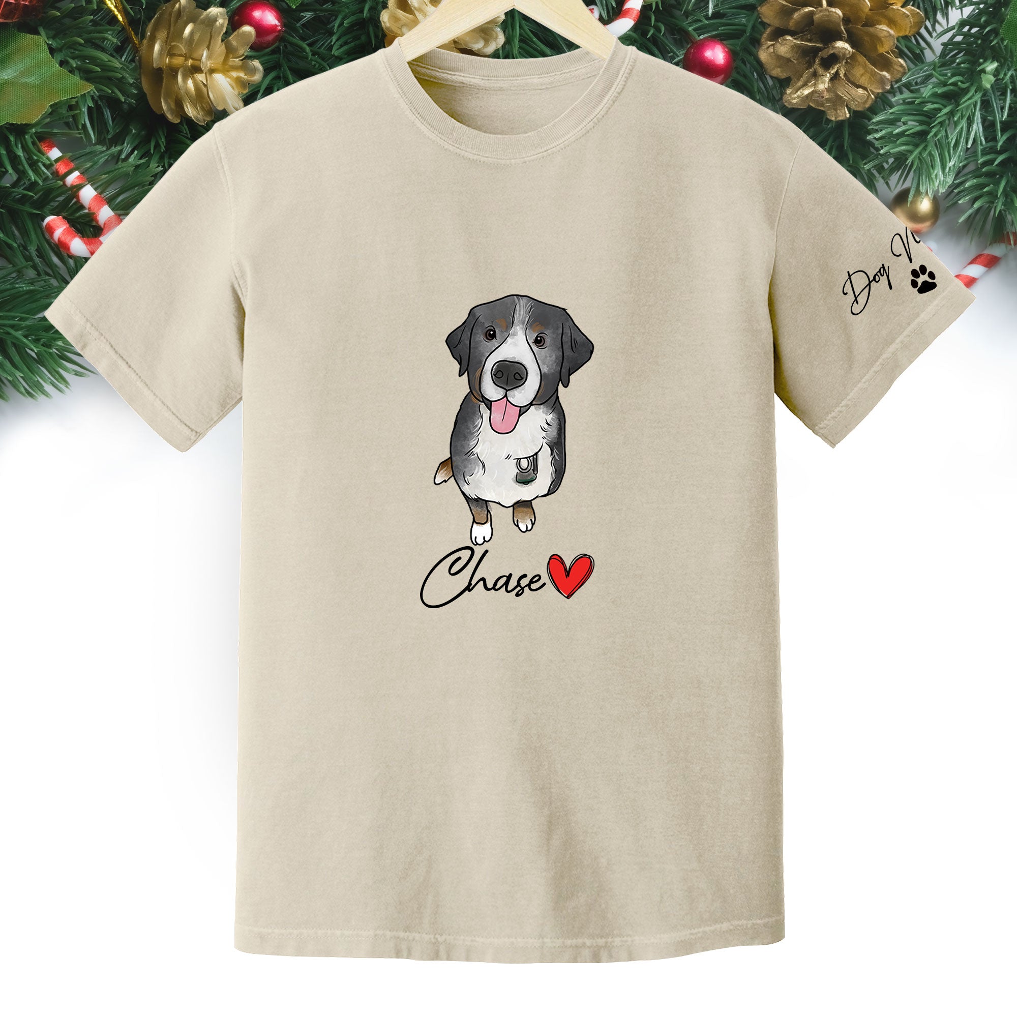 Personalized Dog Christmas Shirt – Custom Pet Photo Shirt, Gift for Dog Mom, Dog Dad