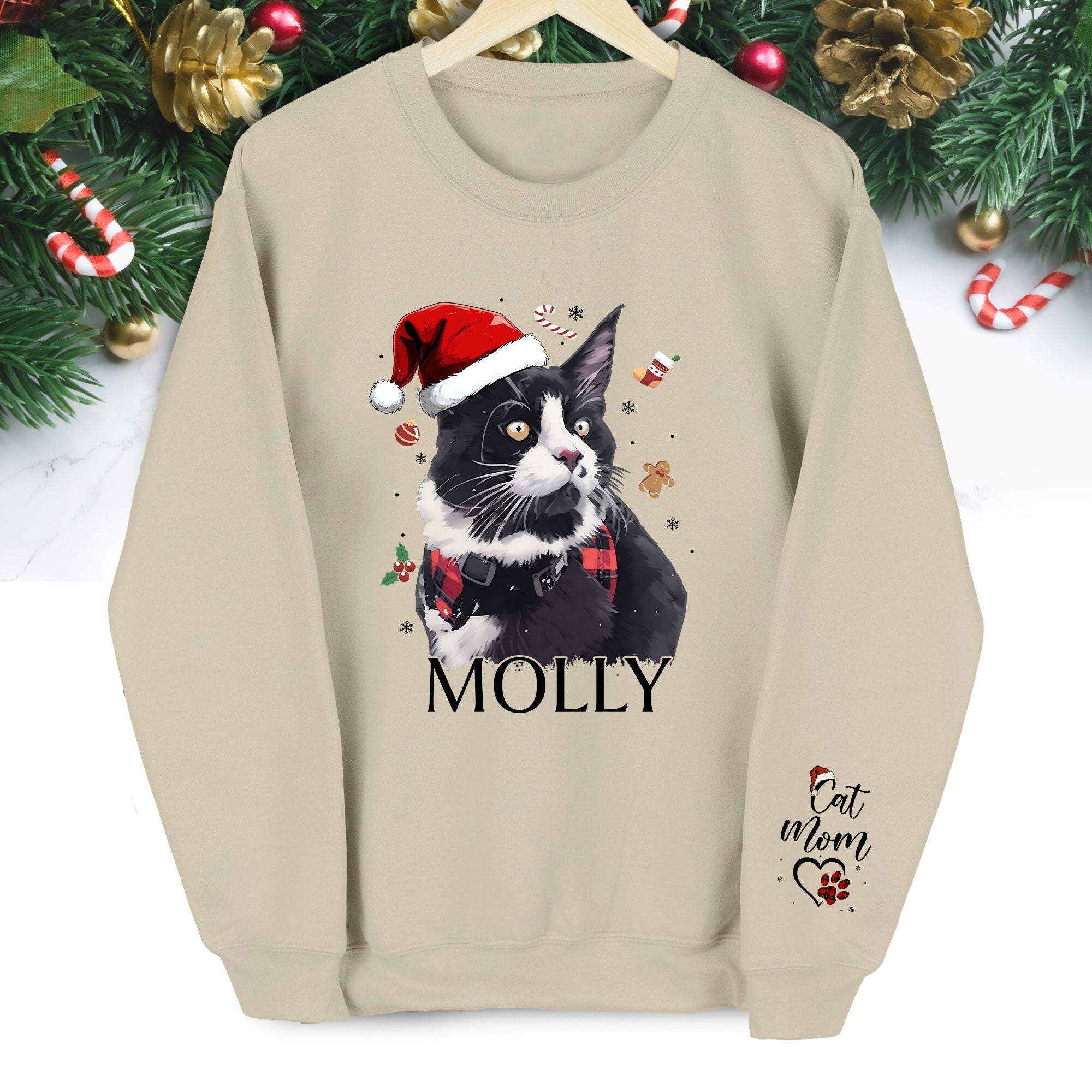Personalized Sweatshirt for Cat Moms – Custom Cat Design with Your Pet’s Photo