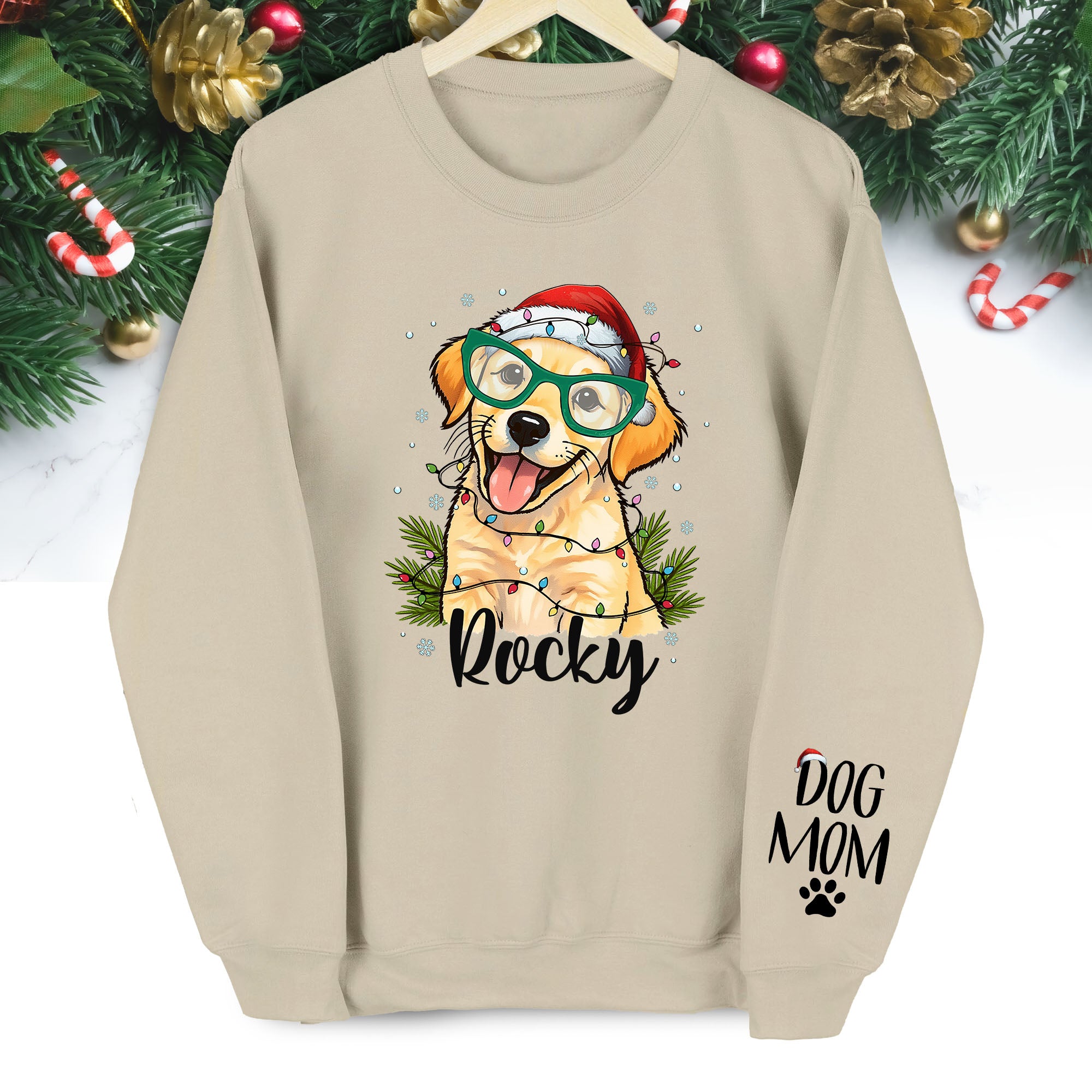 Custom Pet Portrait Sweatshirt – Funny Holiday Dog Gift