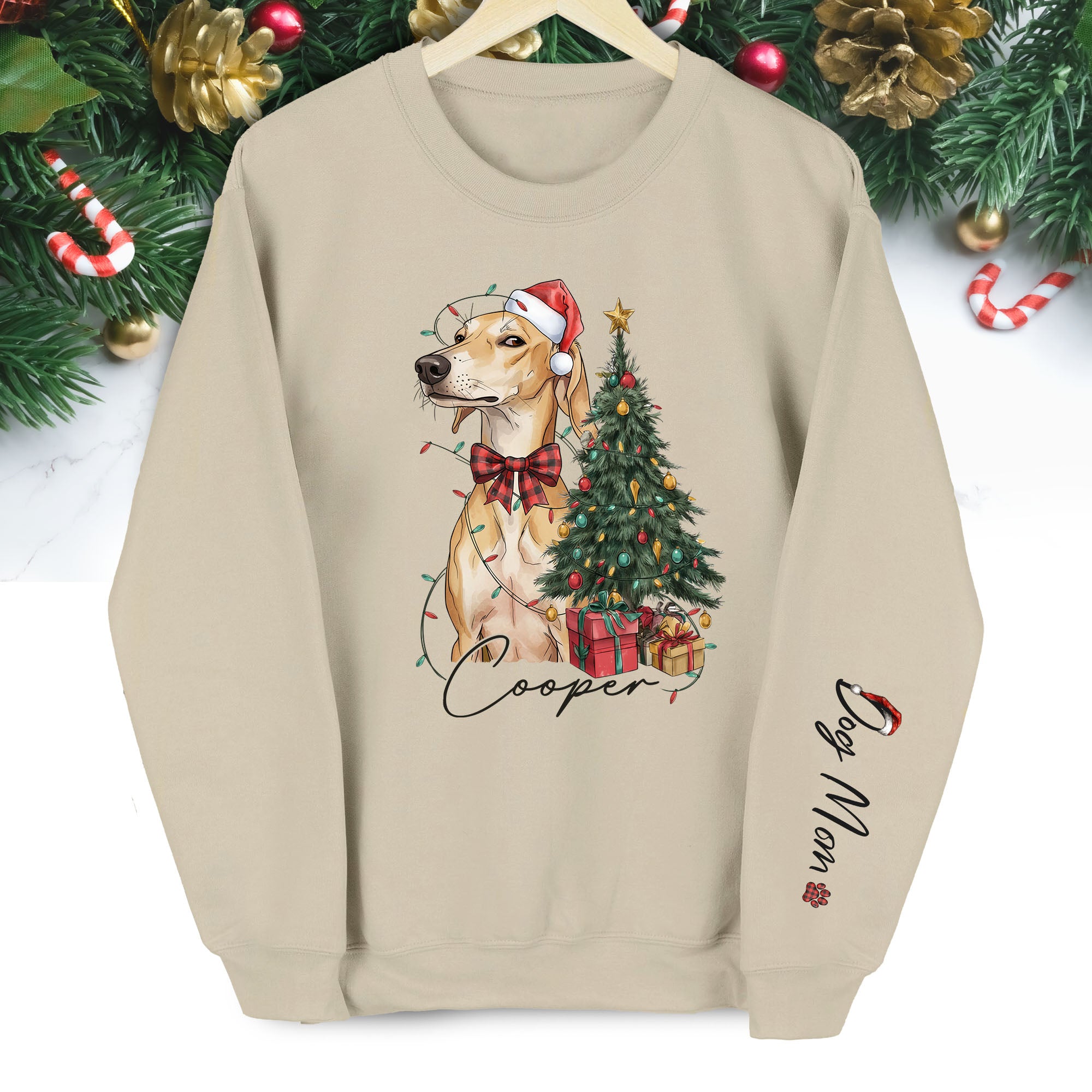 Personalized Dog Mom Sweatshirt, Christmas Sweatshirts For Women, Dog Mom Gift