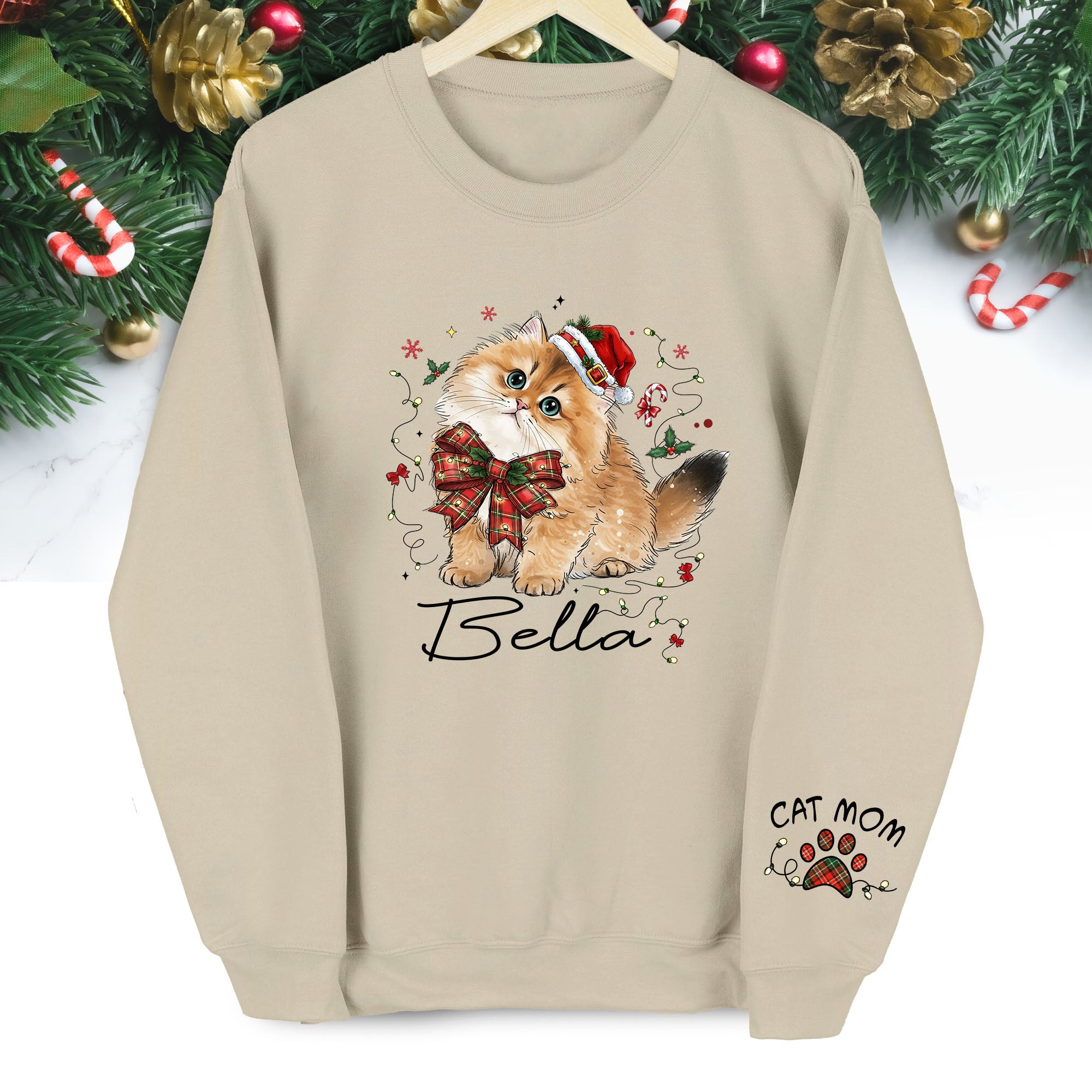 Custom Pet Lover Sweatshirt – Handmade Christmas Gift for Women & Cat Moms