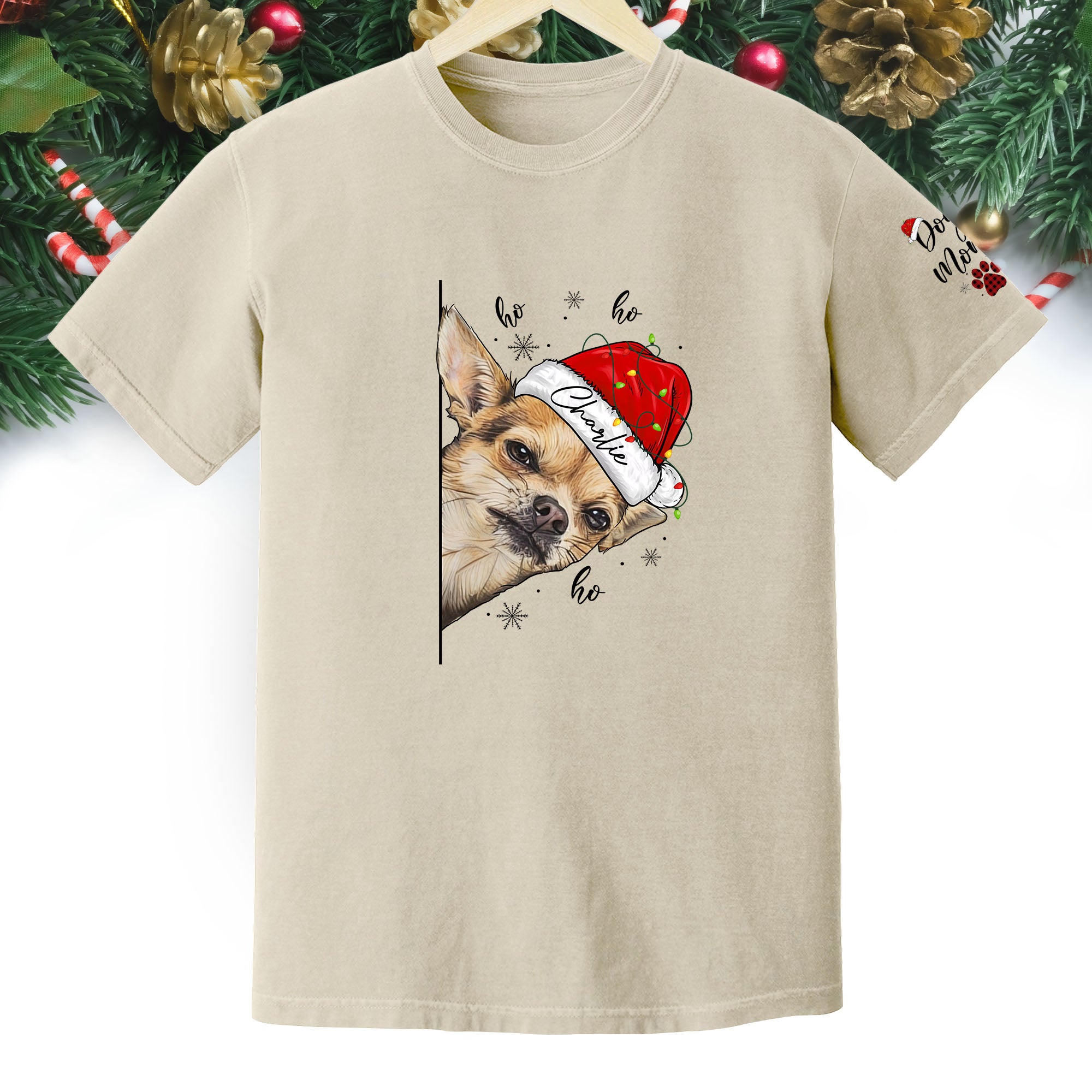 Custom Pet T-Shirt – Personalized Dog Photo Shirt, Christmas Gift for Women Dog Mom