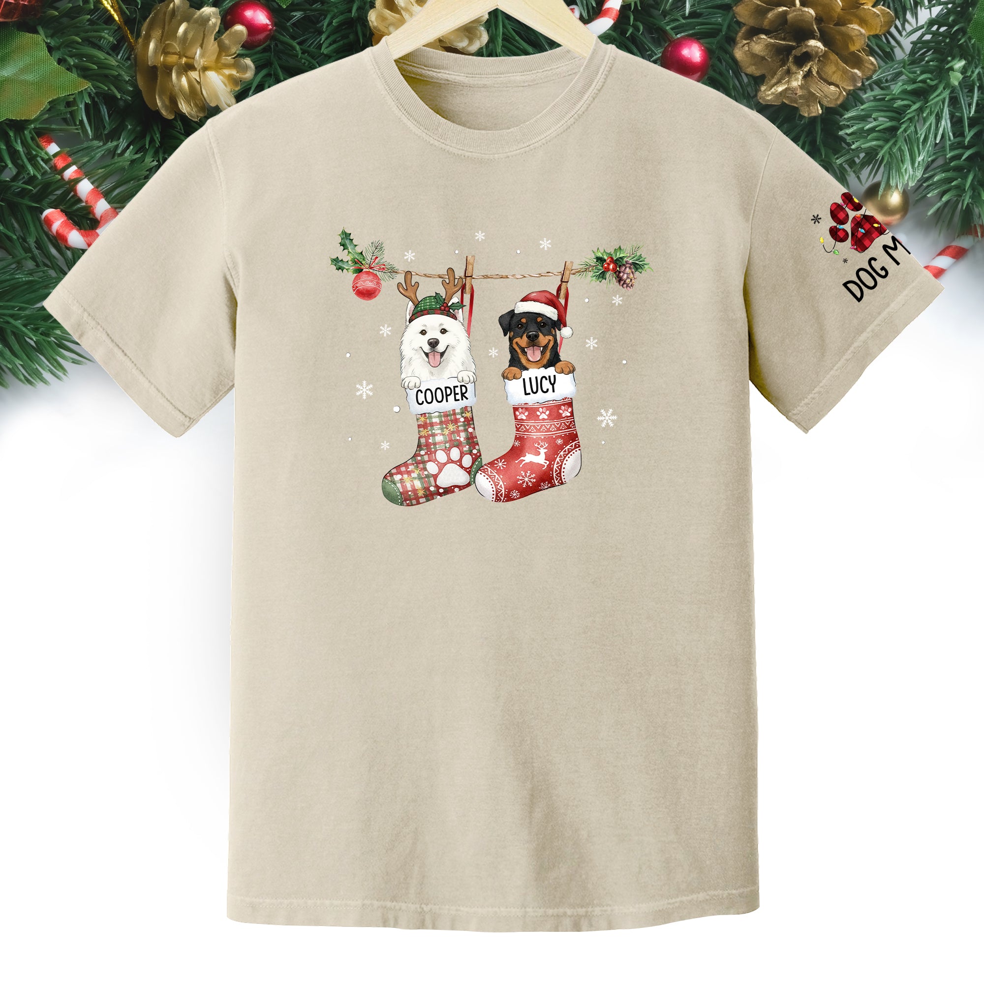 Custom Dog Lover Tee – Personalized Christmas Shirt, Cute Gift for Pet Lovers