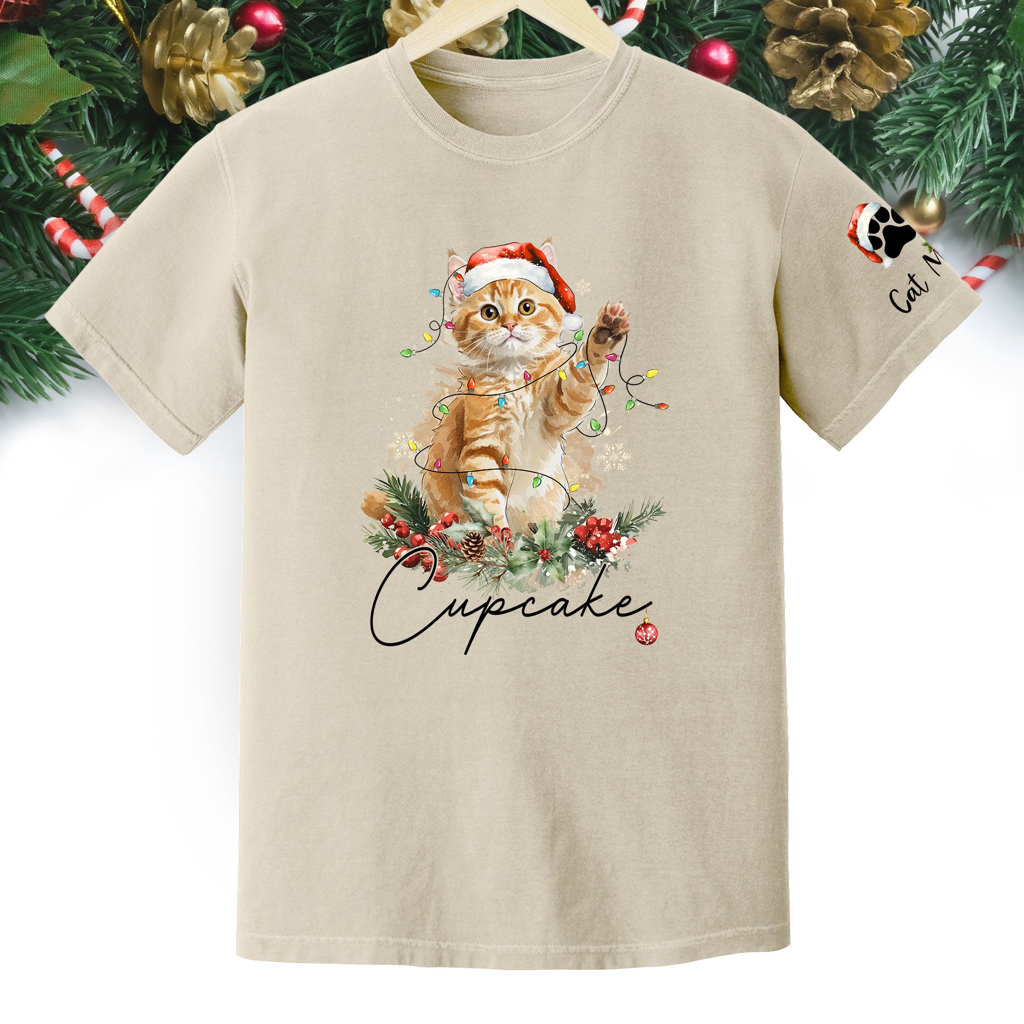 Custom Cat Lover T-Shirt – Personalized Pet Photo Christmas Shirt, Cute Gift for Pet Lovers