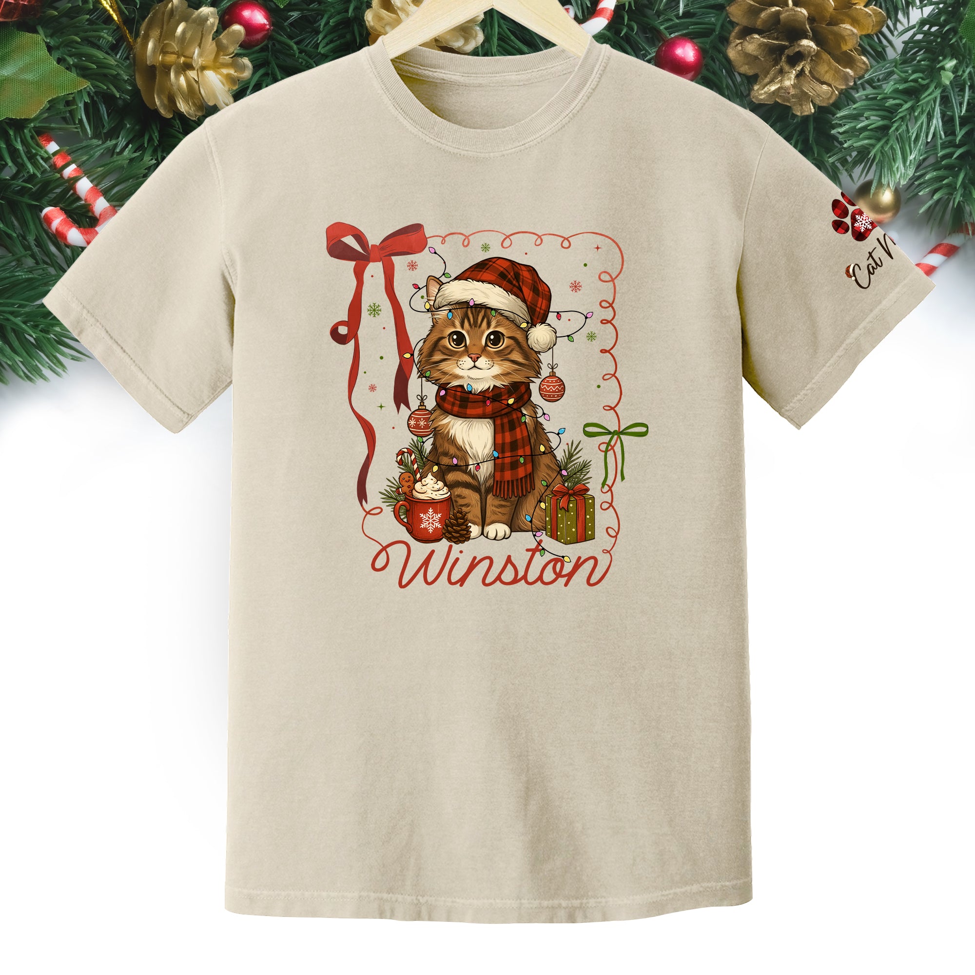 Custom Pet Christmas Shirt – Personalized Cat Photo Tee, Funny Holiday Gift for Pet Lovers