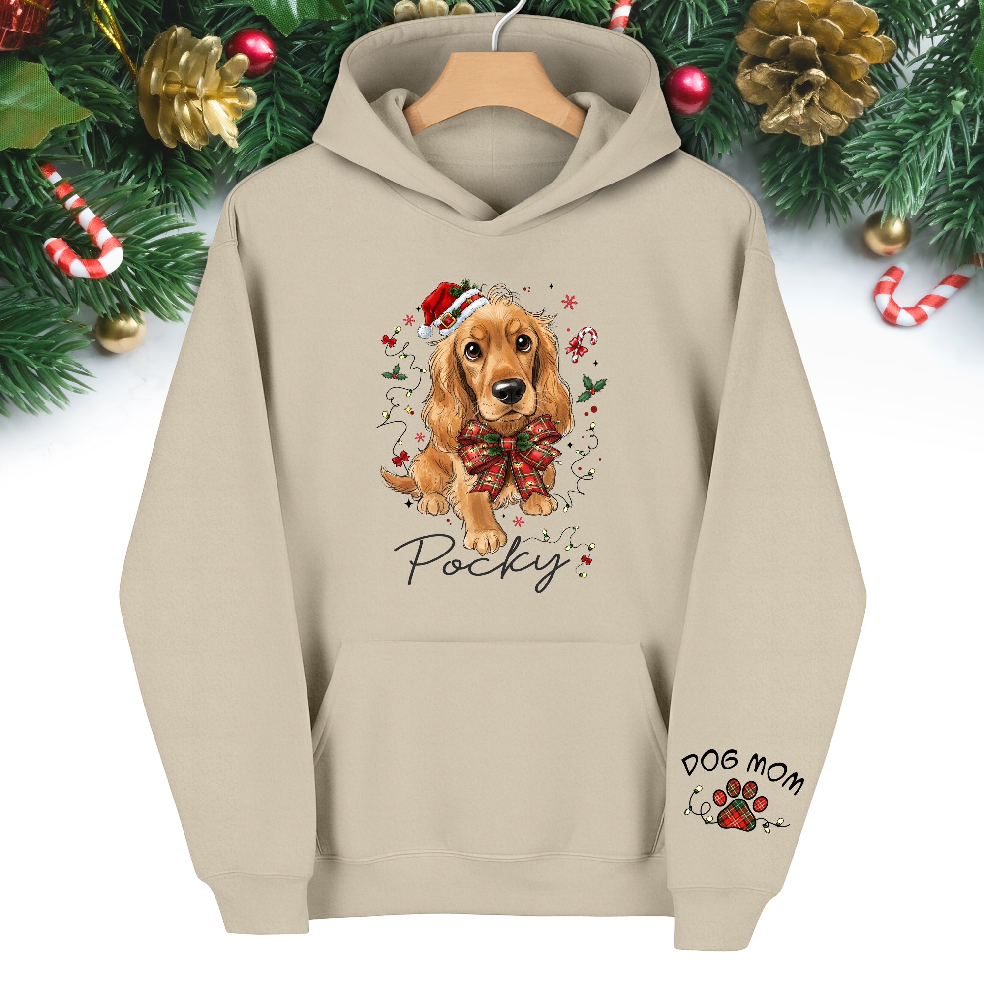 Custom Christmas Dog Hoodie – Personalized Pet Photo Gift for Dog Moms