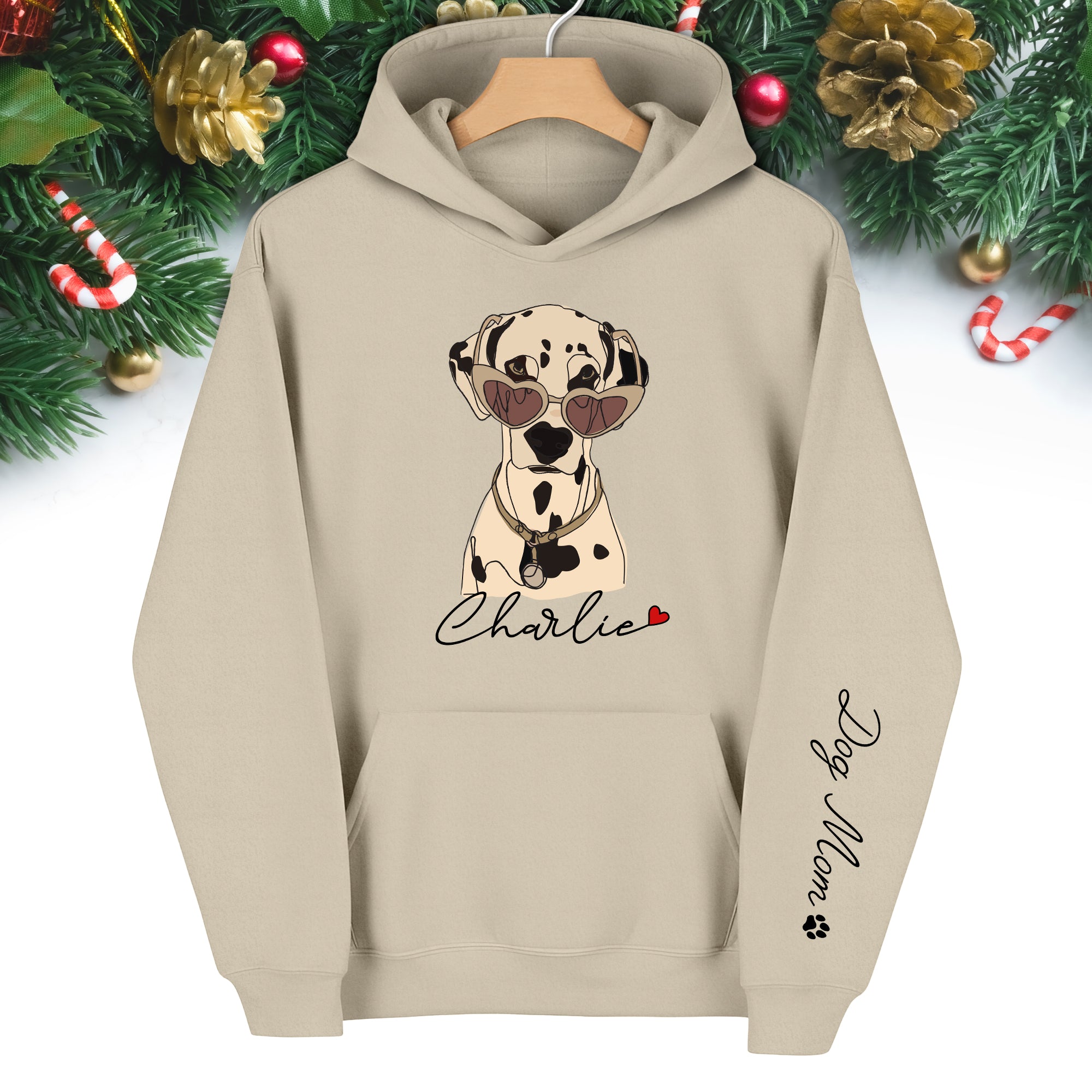 Personalized Dog Hoodie – Custom Pet Portrait with Name | Unique Gift for Pet Lovers