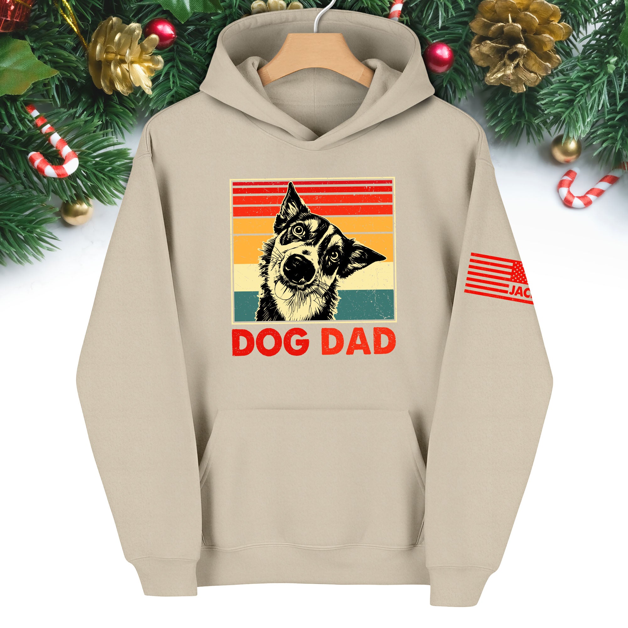 Custom Dog Dad Hoodie – Personalized Pet Photo Retro Hoodie, Gift for Dog Lovers
