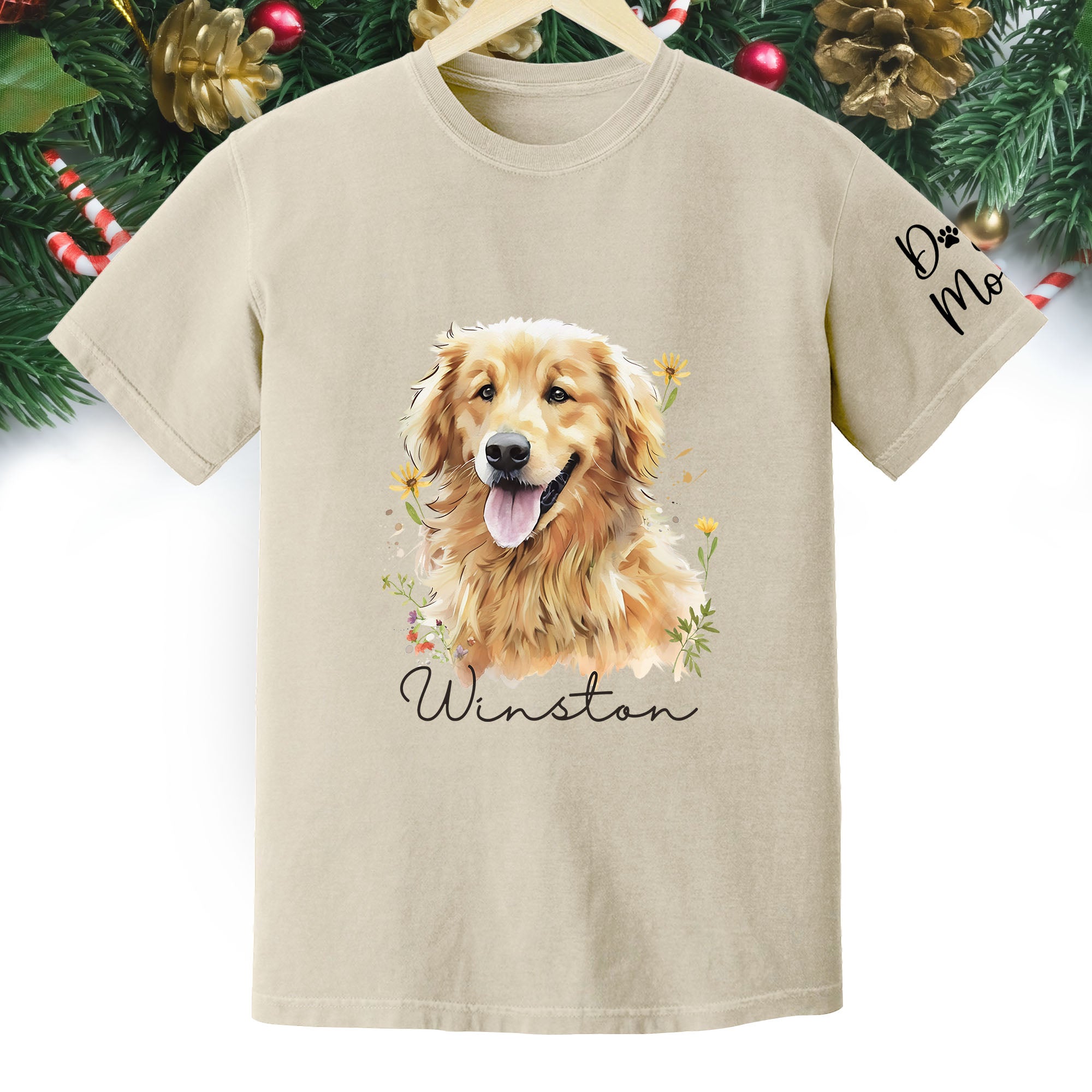 Custom Pet Portrait T-Shirt – Personalized Dog Lover Tee, Unique Gift for Dog Mom & Dog Dad