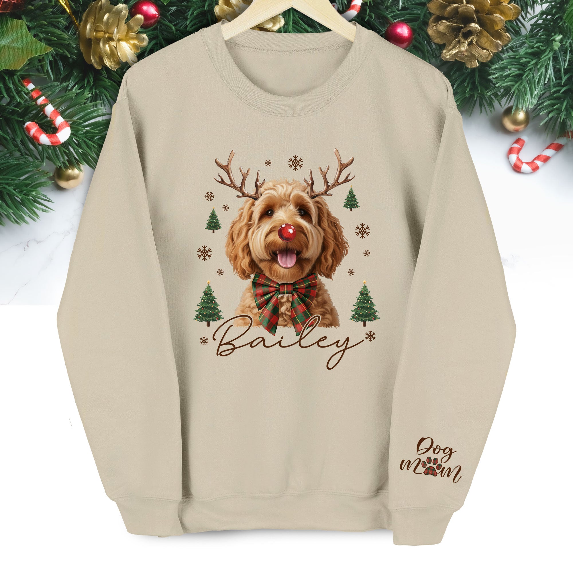 Custom Pet Face Dog Mom Sweatshirt – Personalized Gift for Dog Lovers