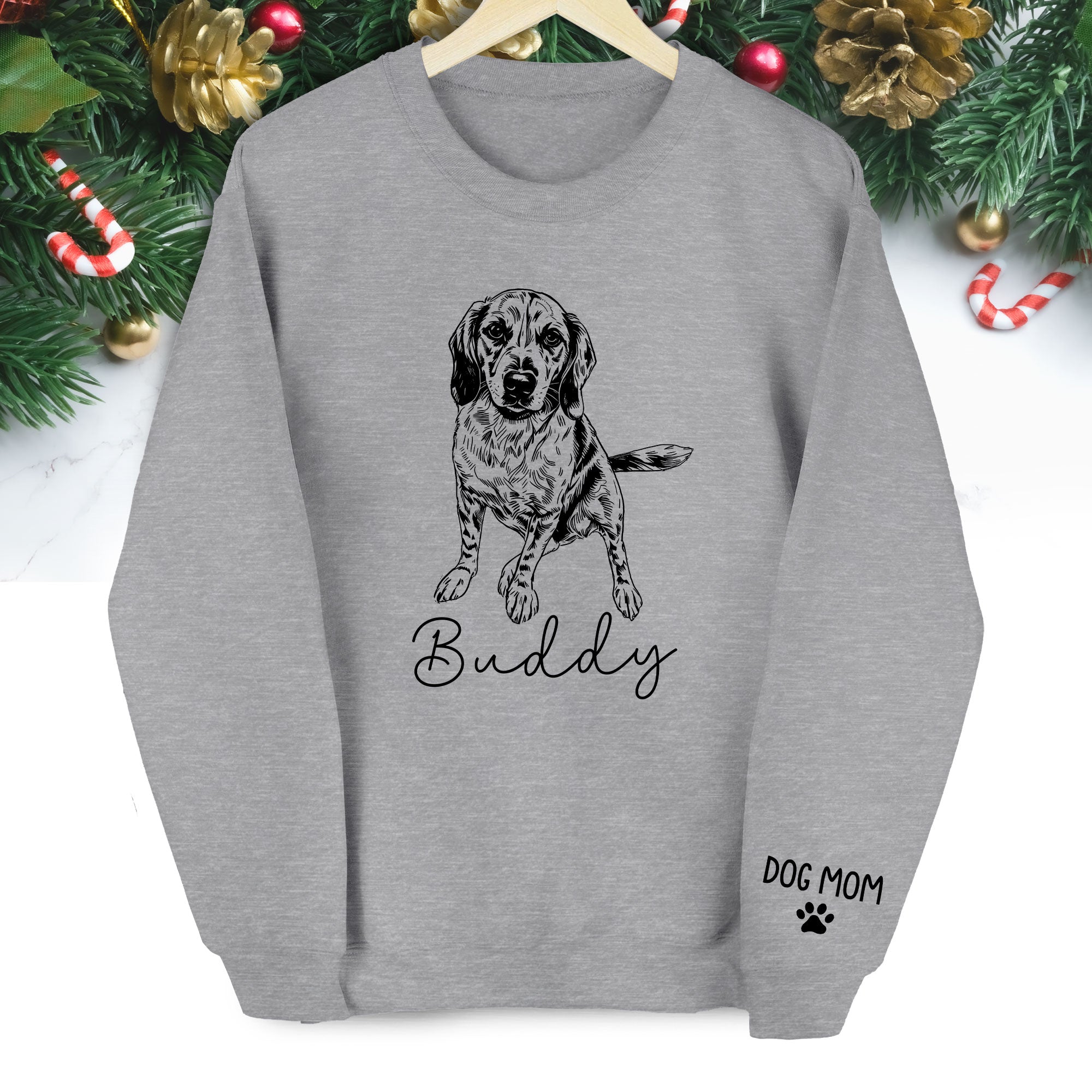 Custom Dog Mom Sweatshirt – Personalized with Your Dog’s Picture, Great Gift for Dog Lovers