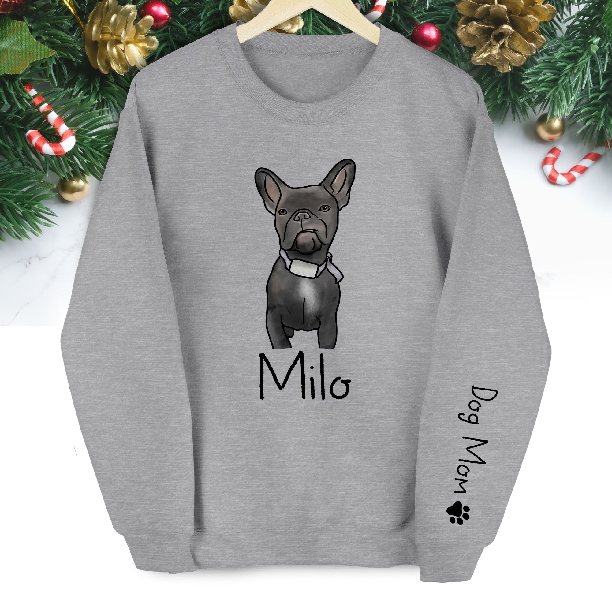 Custom Dog Lover Sweatshirt – Personalized Pet Photo Crewneck, Christmas Gift for Women