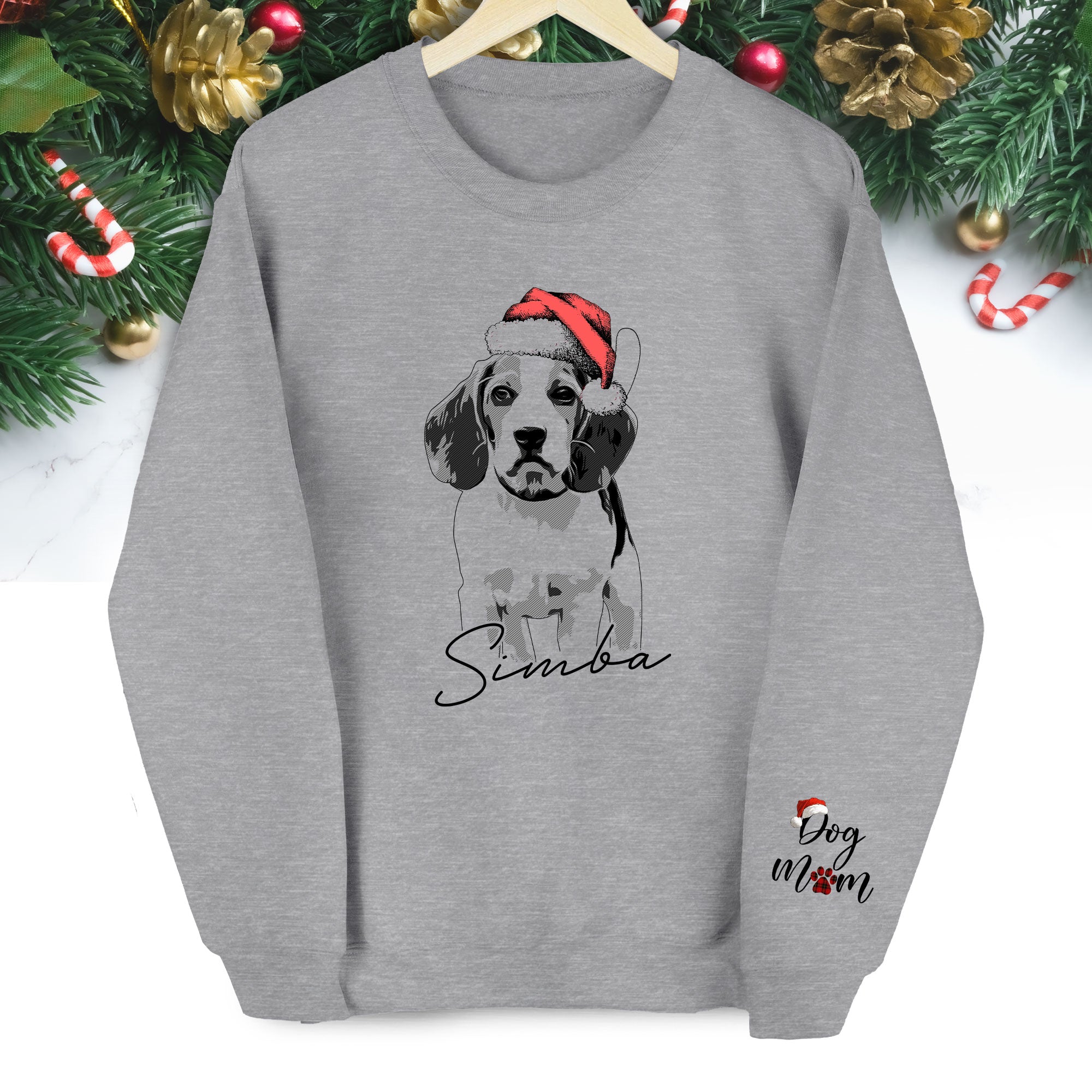 Custom Pet Christmas Sweatshirt – Personalized Dog Photo Shirt, Cozy Gift for Dog Lovers