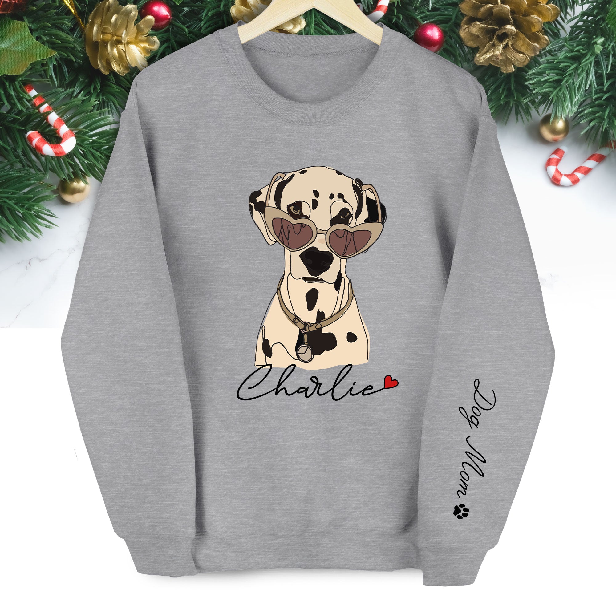 Custom Dog Sweatshirt – Personalized Pet Design with Your Dog’s Minimalist Portrait