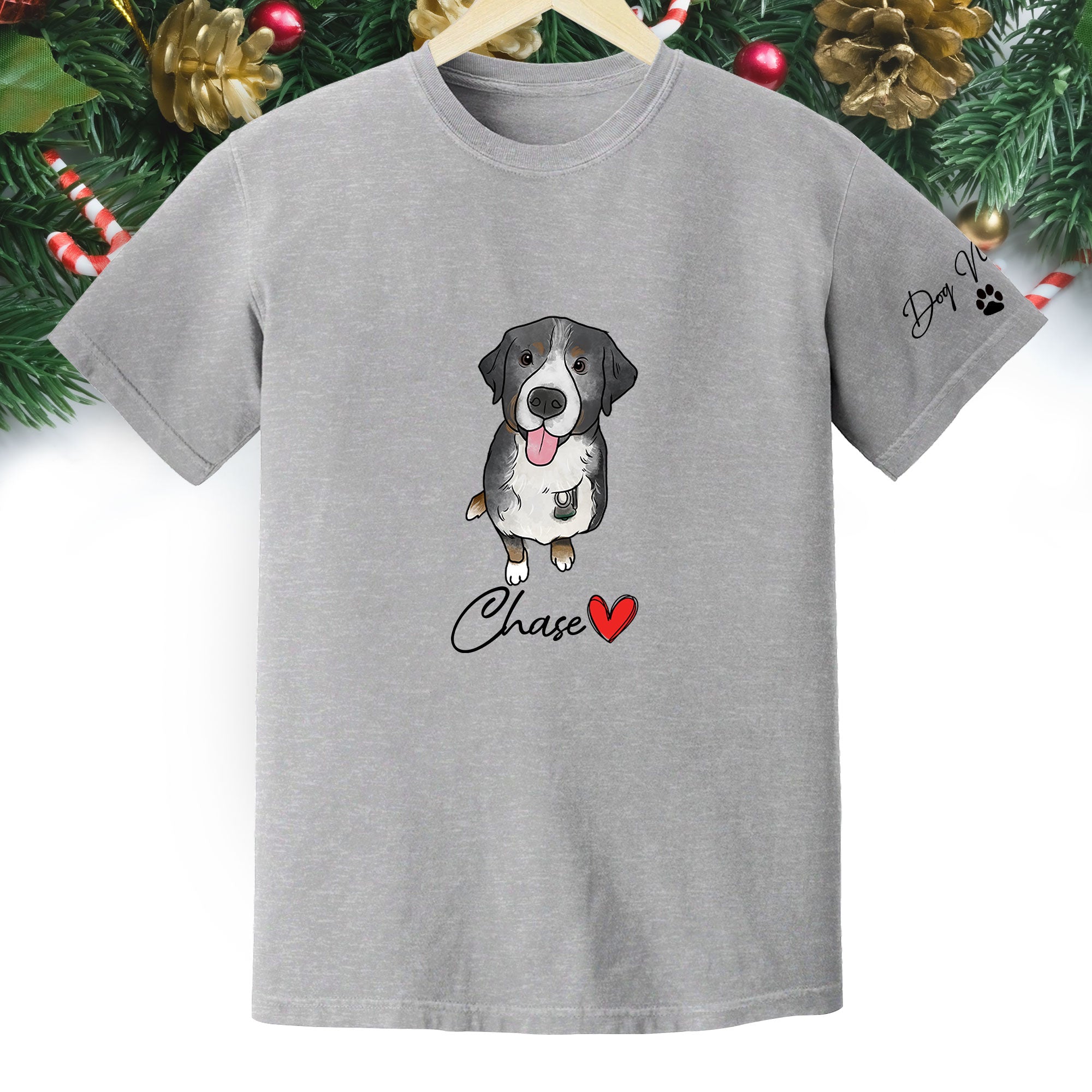 Personalized Dog Christmas Shirt – Custom Pet Photo Shirt, Gift for Dog Mom, Dog Dad