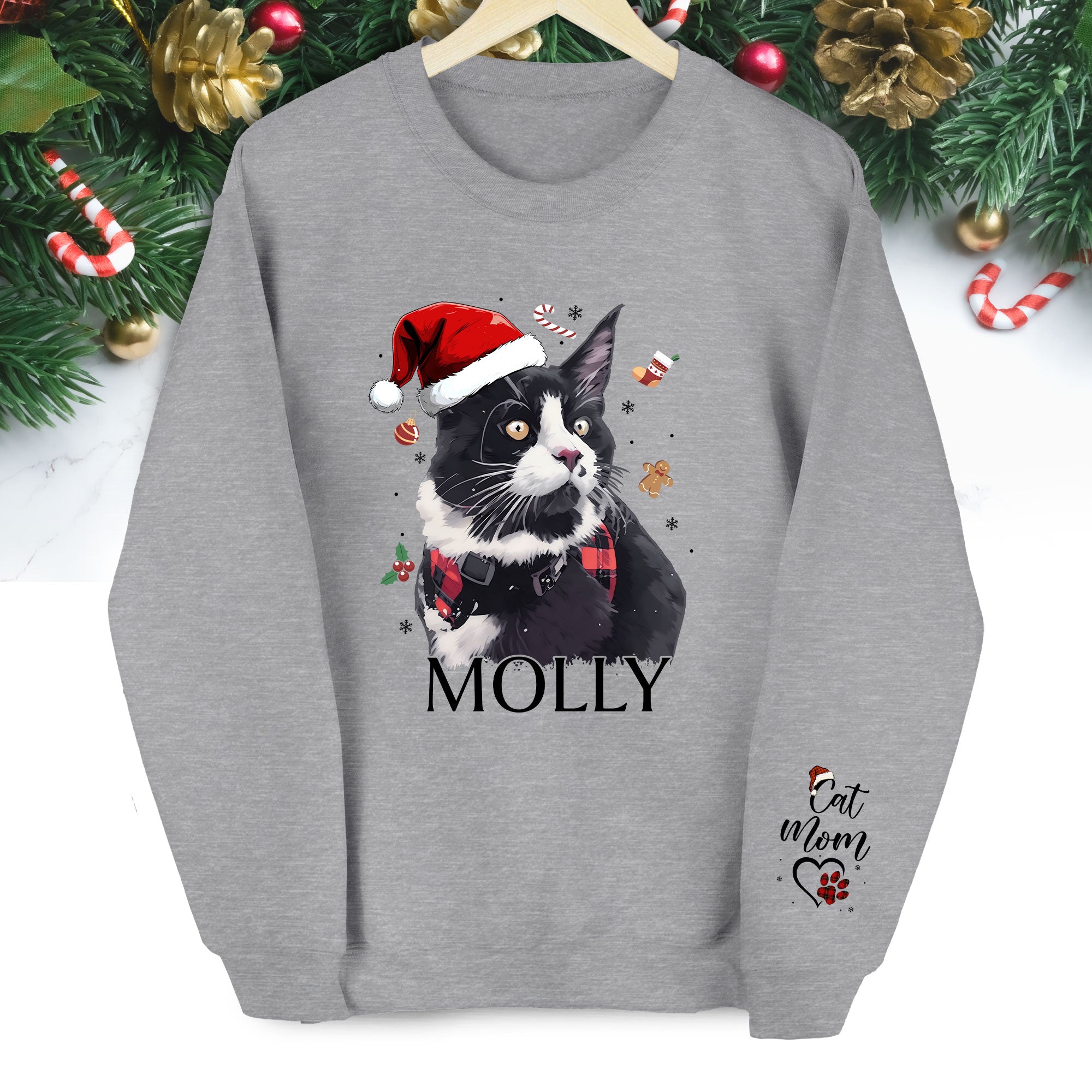 Personalized Sweatshirt for Cat Moms – Custom Cat Design with Your Pet’s Photo