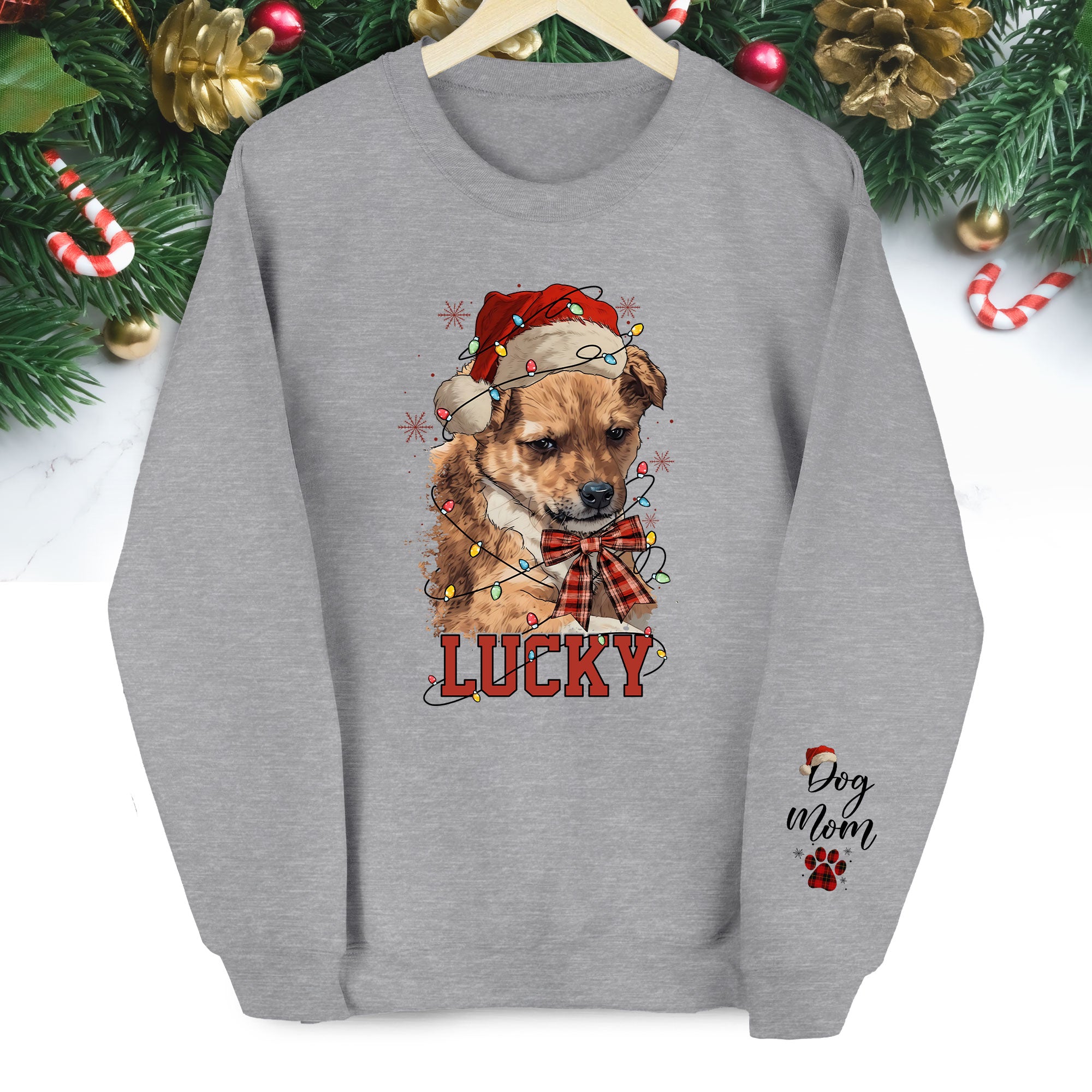Custom Dog Christmas Sweatshirt – Personalized Pet Gift