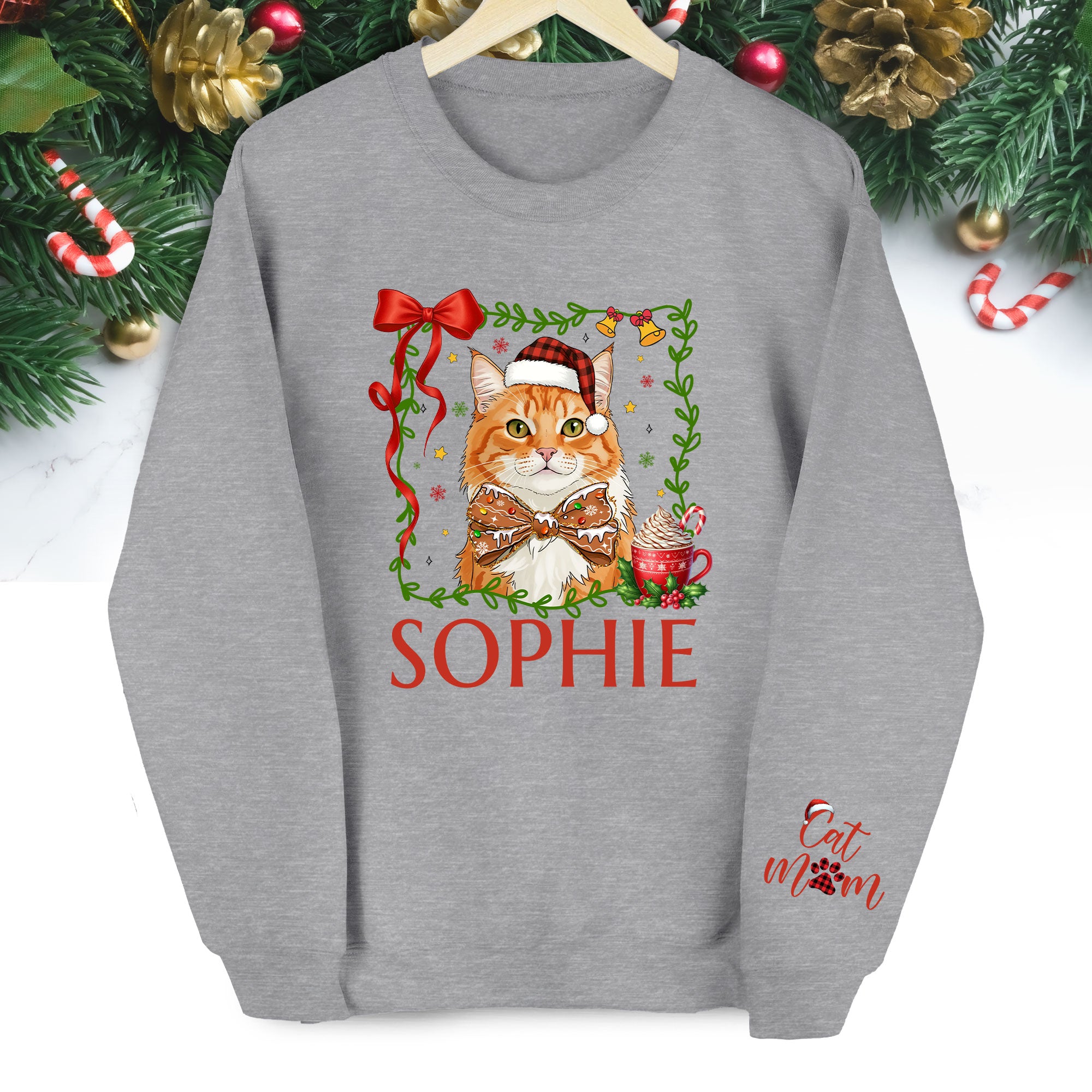 Personalized Cat Mom Sweatshirt – Holiday Sweatshirt for Women