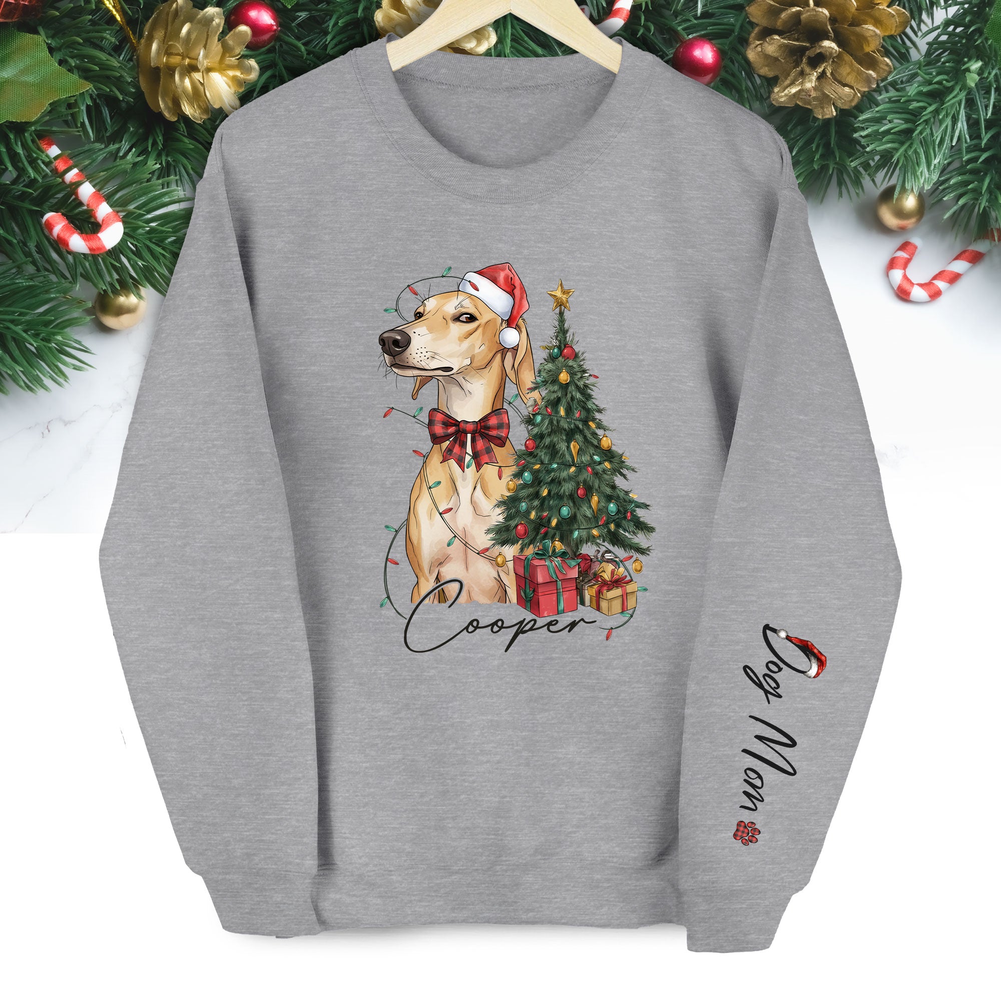 Personalized Dog Mom Sweatshirt, Christmas Sweatshirts For Women, Dog Mom Gift