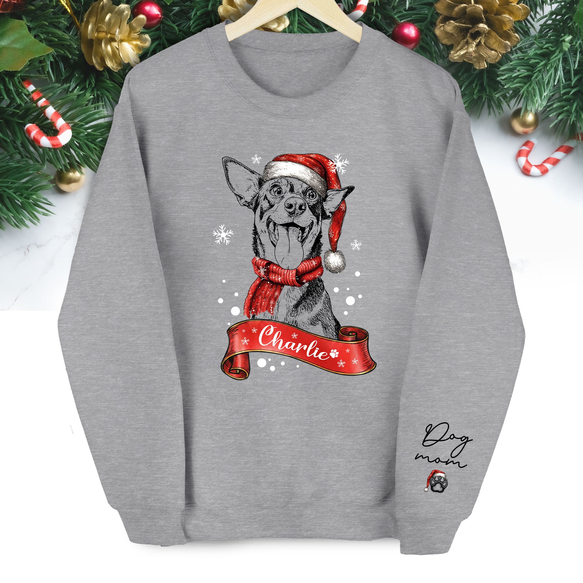 Personalized Dog Mom Sweatshirt, Dog Mom Gift, Christmas Sweatshirts For Women
