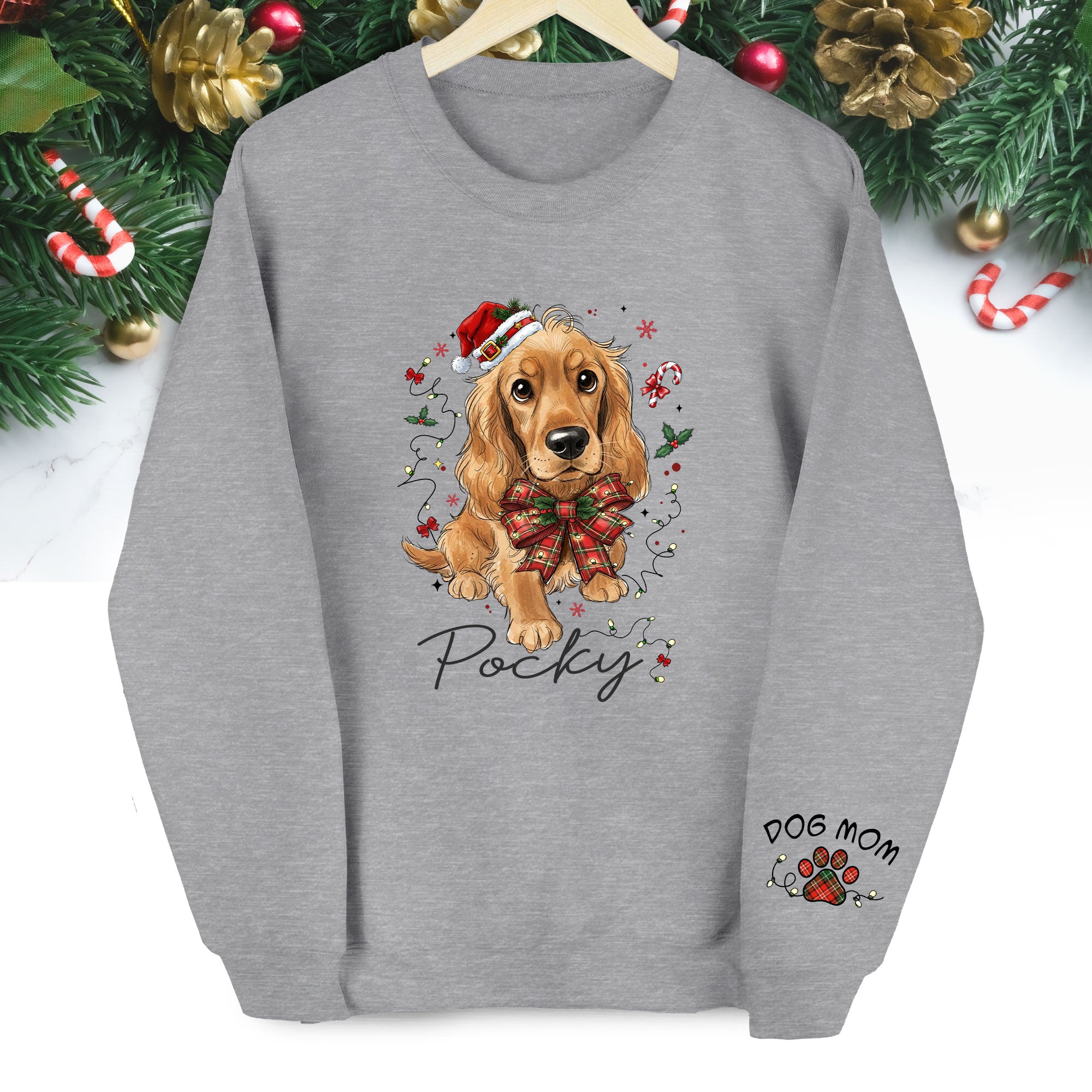 Dog Mom Christmas Sweatshirt – Custom Pet Lover Gift