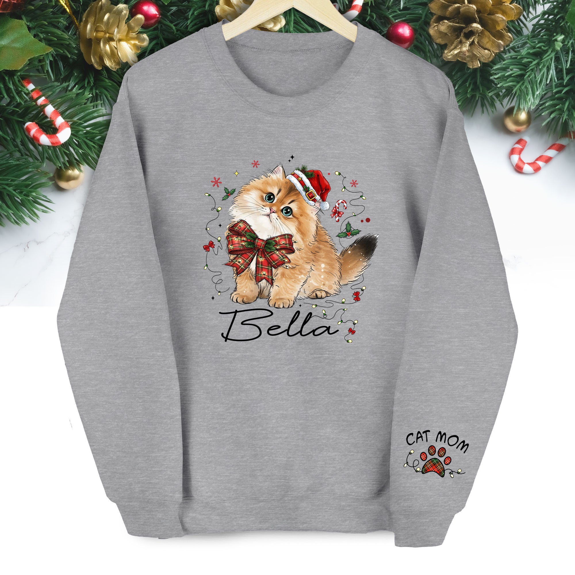 Custom Pet Lover Sweatshirt – Handmade Christmas Gift for Women & Cat Moms