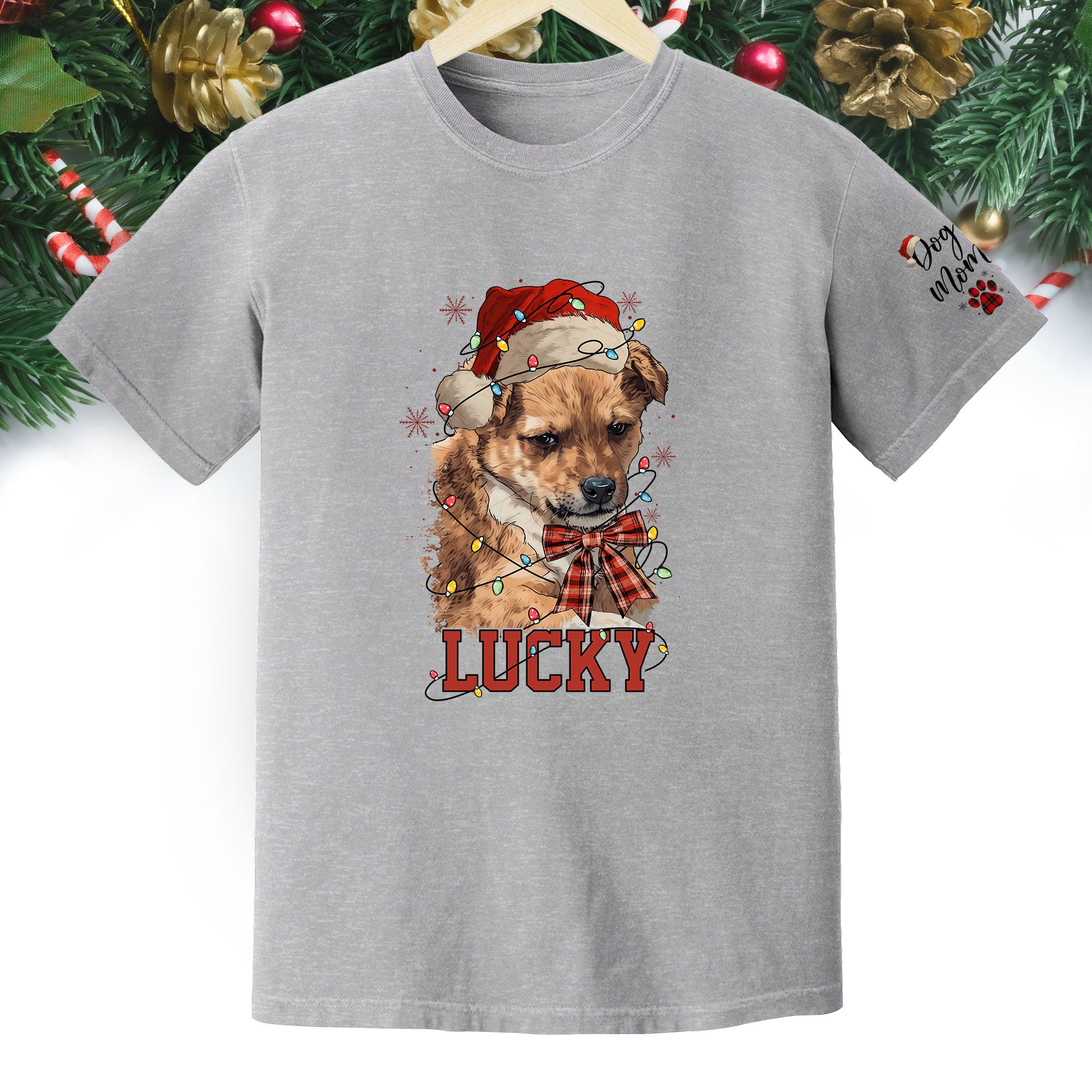 Custom Dog Shirt – Personalized Pet Photo T-Shirt, Holiday Gift for Dog Mom