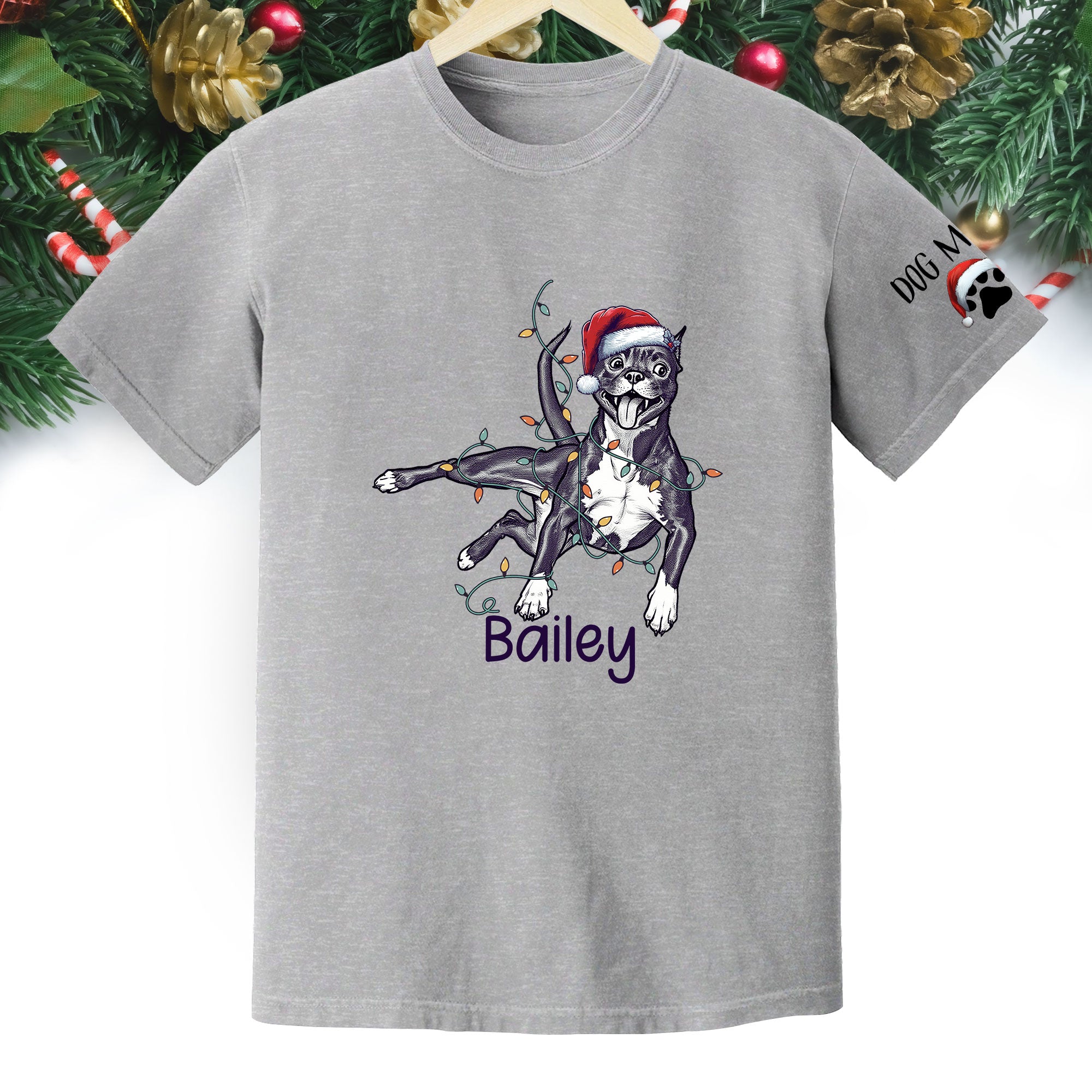 Personalized Dog Christmas T-Shirt – Custom Pet Photo Shirt, Gift for Pet Lovers