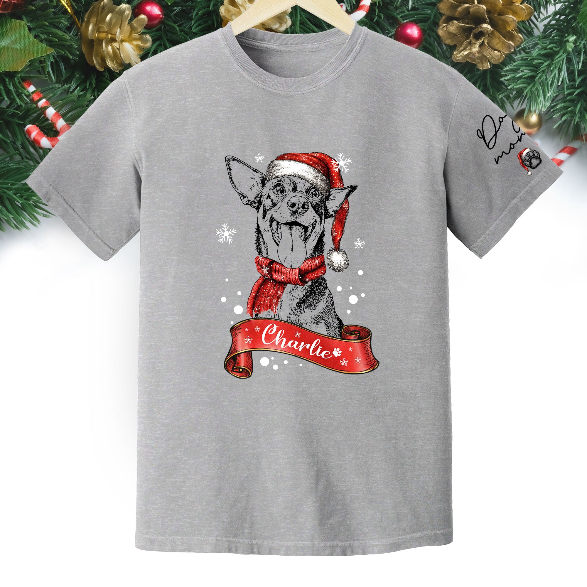 Christmas Dog T-Shirt – Custom Pet Photo Shirt, Funny Personalized Gift for Pet Lover