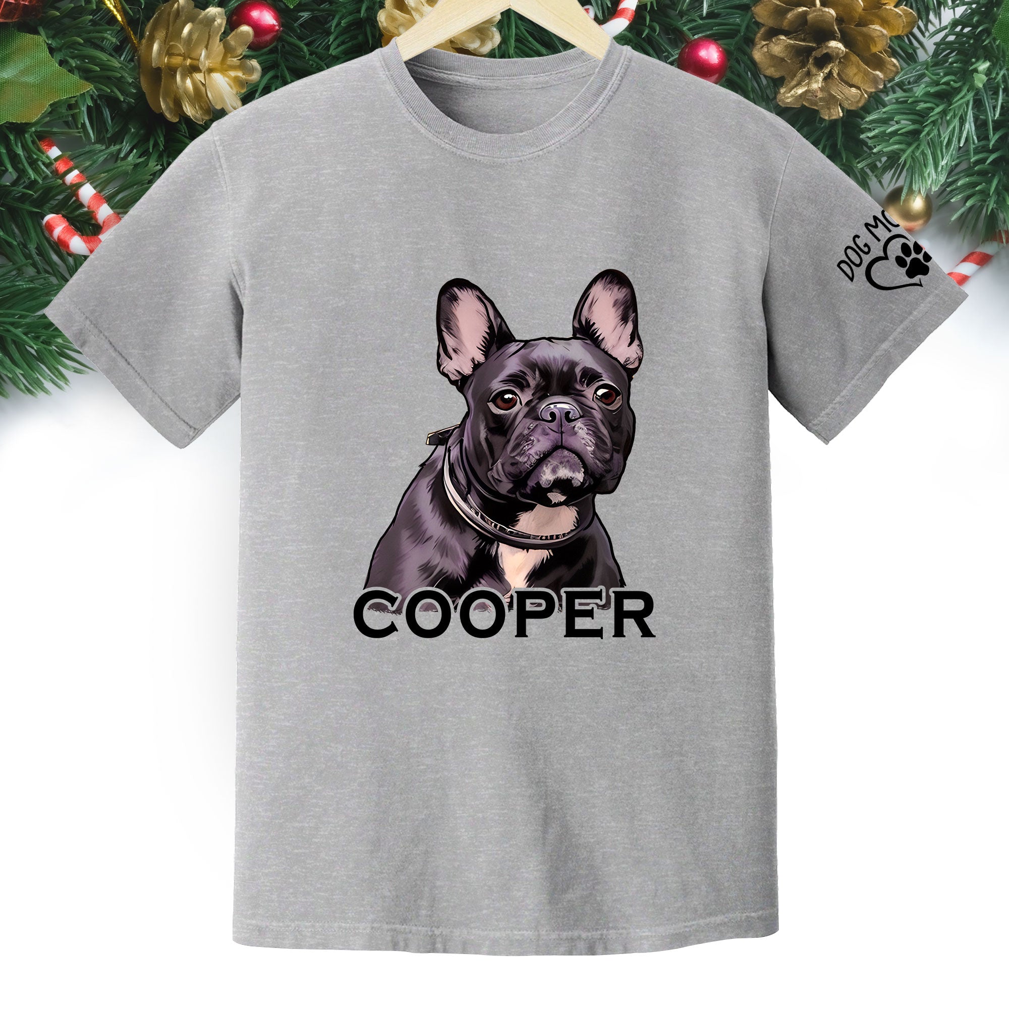 Custom Dog Mom T-Shirt – Personalized Pet Portrait & Name, Cute Dog Lover Gift
