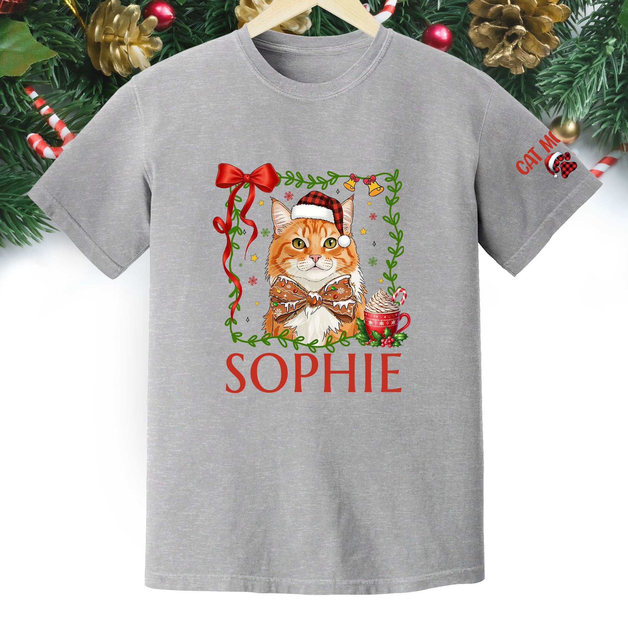 Custom Pet Christmas Shirt – Personalized Cat Photo Tee, Funny Holiday Gift for Cat Lovers