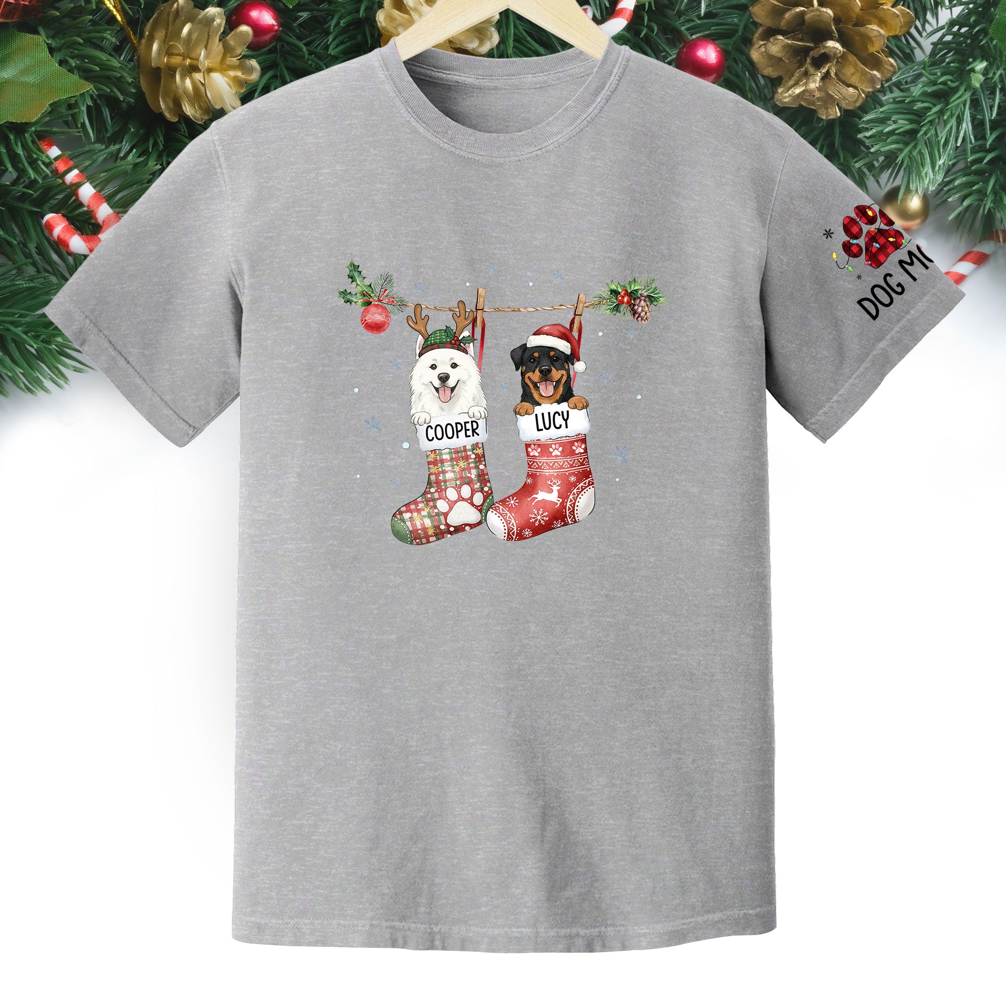 Custom Dog Lover Tee – Personalized Christmas Shirt, Cute Gift for Pet Lovers