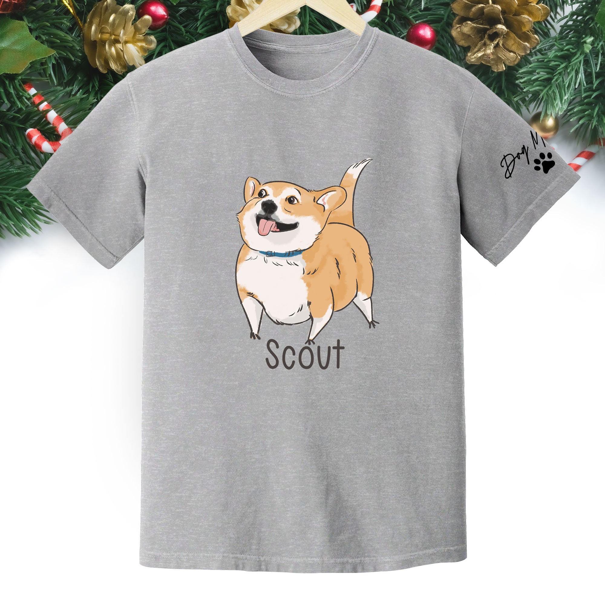 Custom Dog Mom T-Shirt – Personalized Dog Shirt with Pet Photo & Name, Cute Gift for Pet Lovers