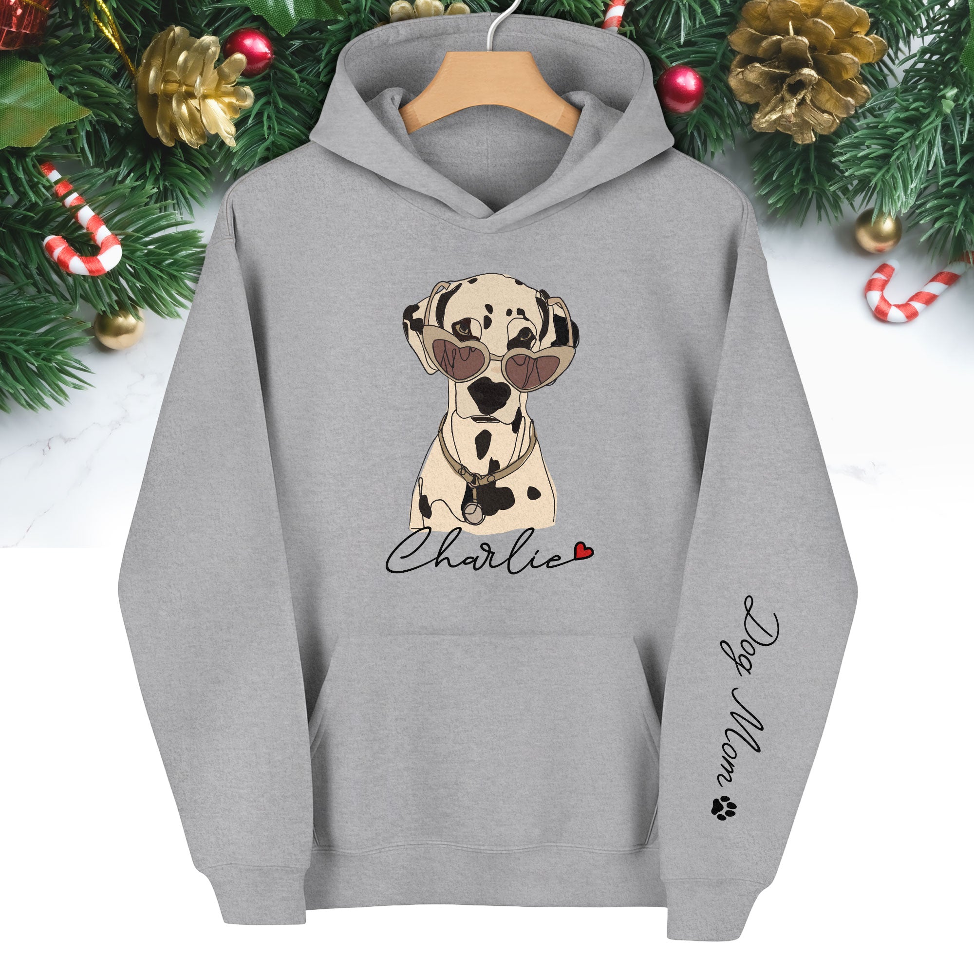 Personalized Dog Hoodie – Custom Pet Portrait with Name | Unique Gift for Pet Lovers