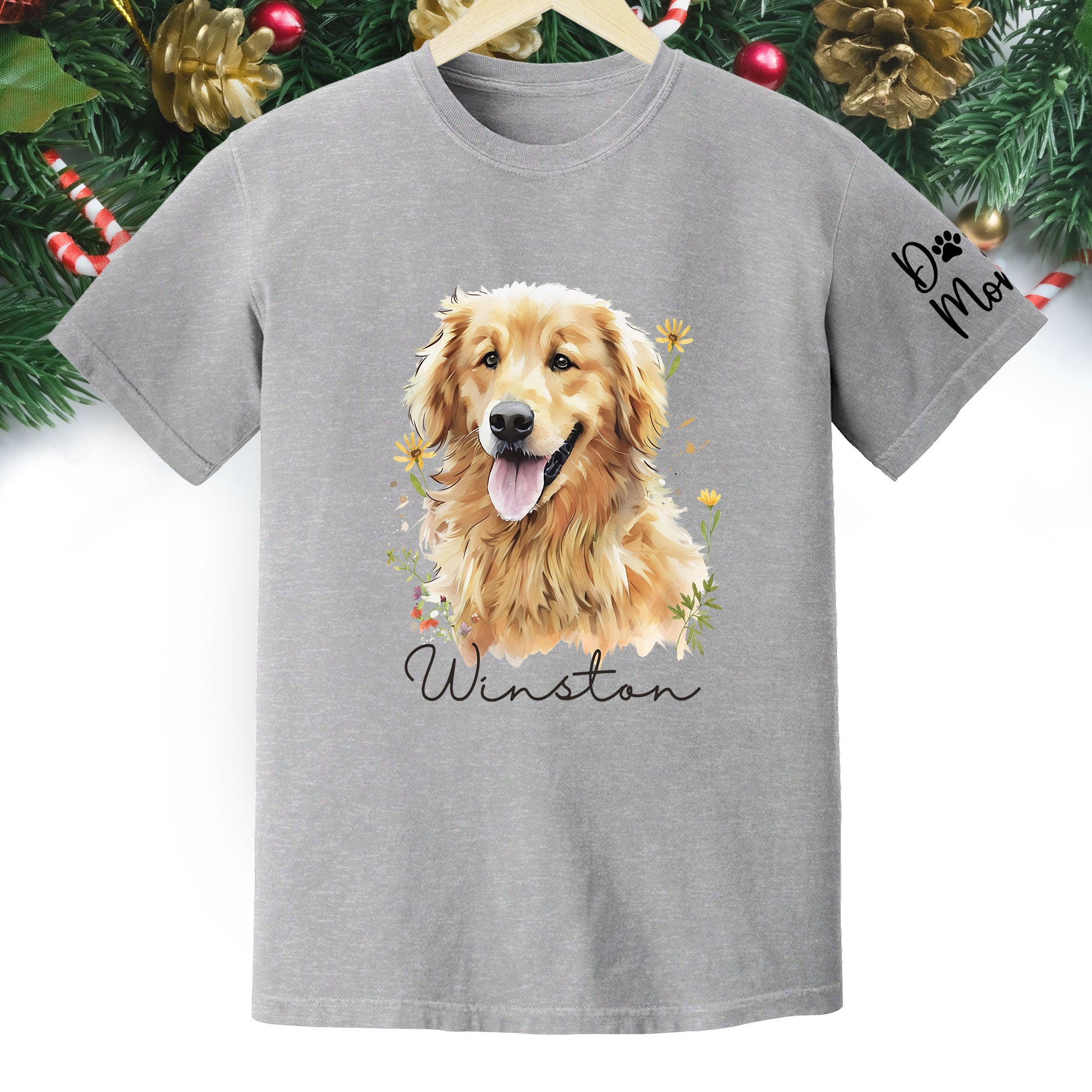 Custom Pet Portrait T-Shirt – Personalized Dog Lover Tee, Unique Gift for Dog Mom & Dog Dad