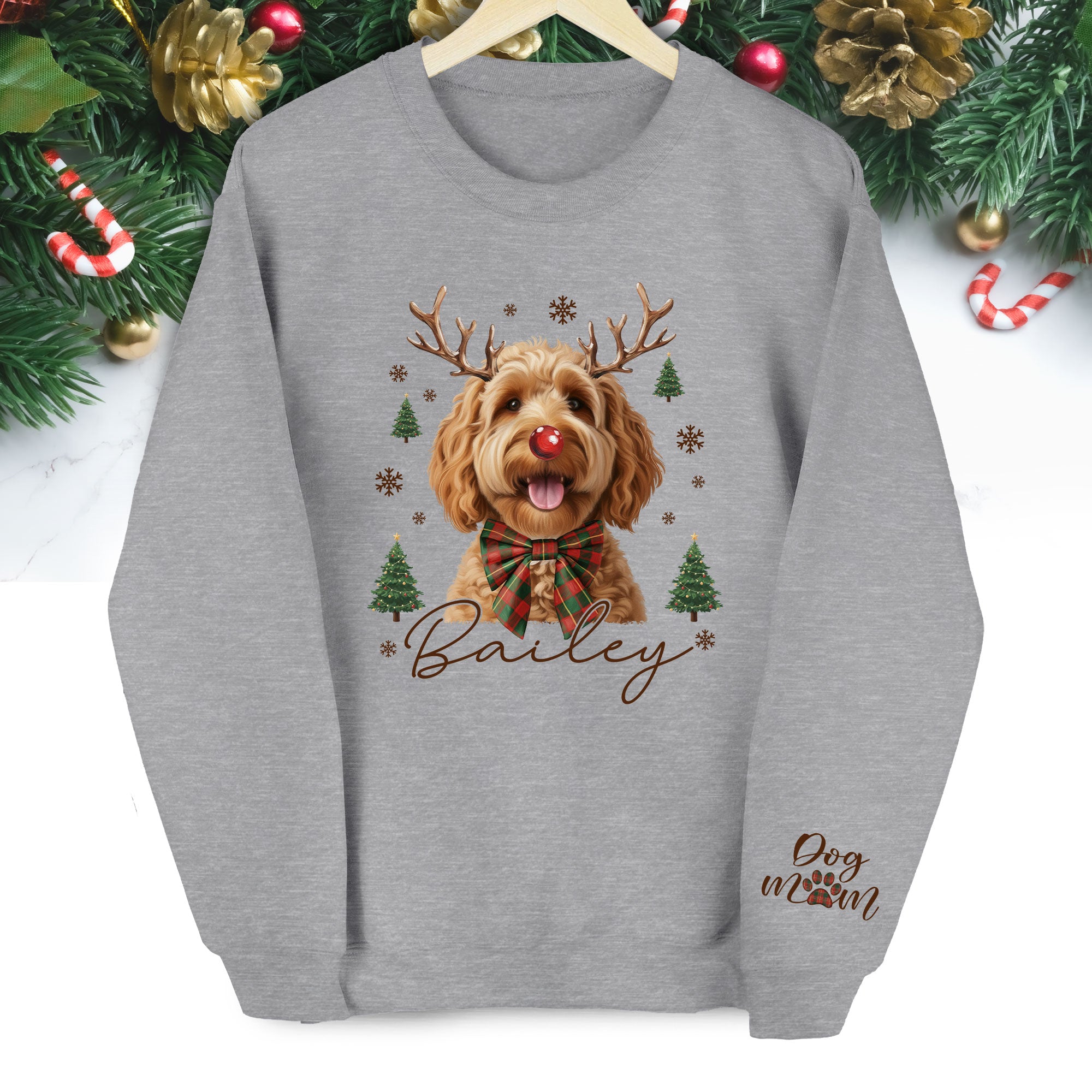 Custom Pet Face Dog Mom Sweatshirt – Personalized Gift for Dog Lovers