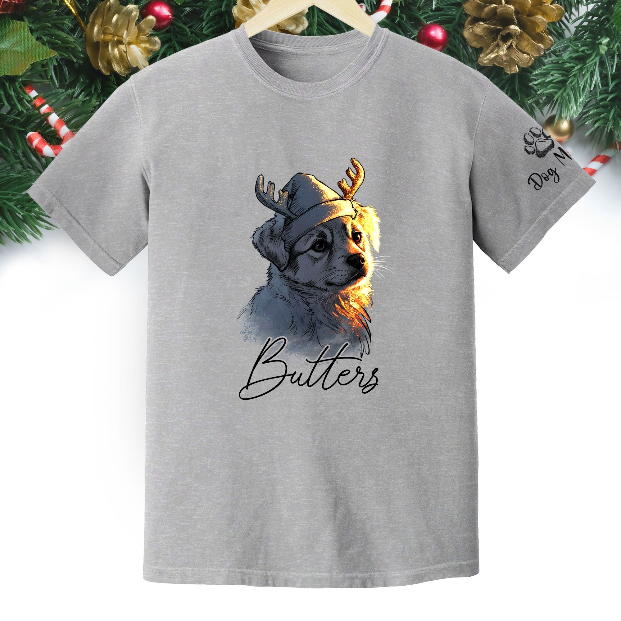 Festive Dog Mom Tee – Christmas Shirt for Women Who Love Their Pup