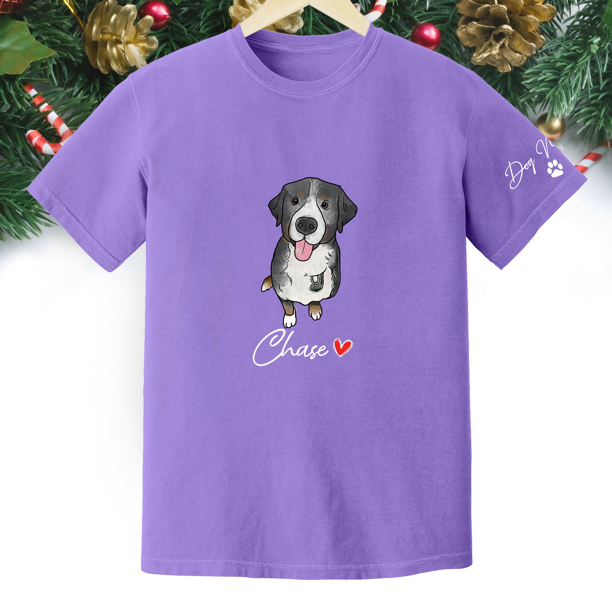 Personalized Dog Christmas Shirt – Custom Pet Photo Shirt, Gift for Dog Mom, Dog Dad