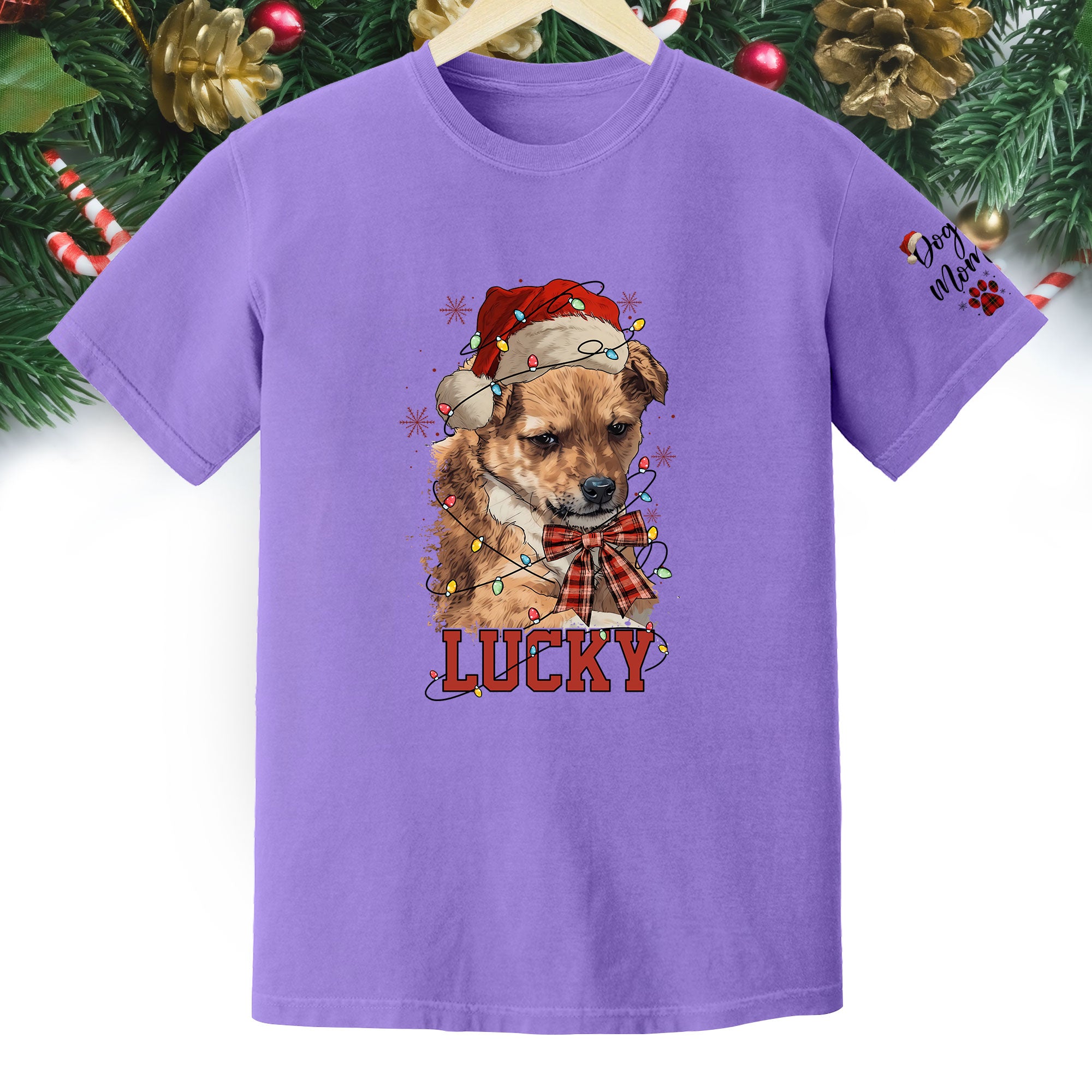 Custom Dog Shirt – Personalized Pet Photo T-Shirt, Holiday Gift for Dog Mom