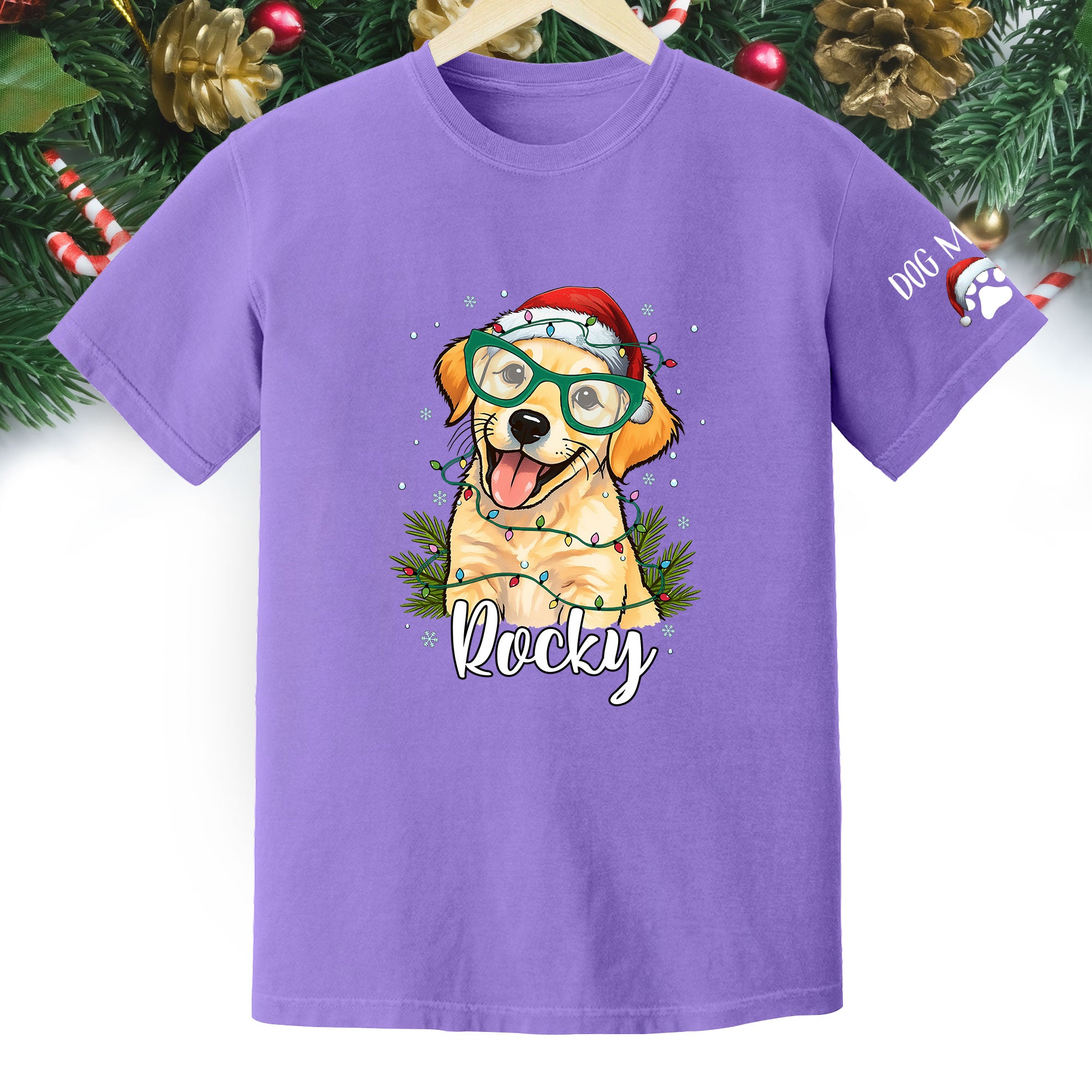 Custom Pet Christmas Shirt – Personalized Dog T-Shirt, Cute Holiday Gift for Pet Lovers