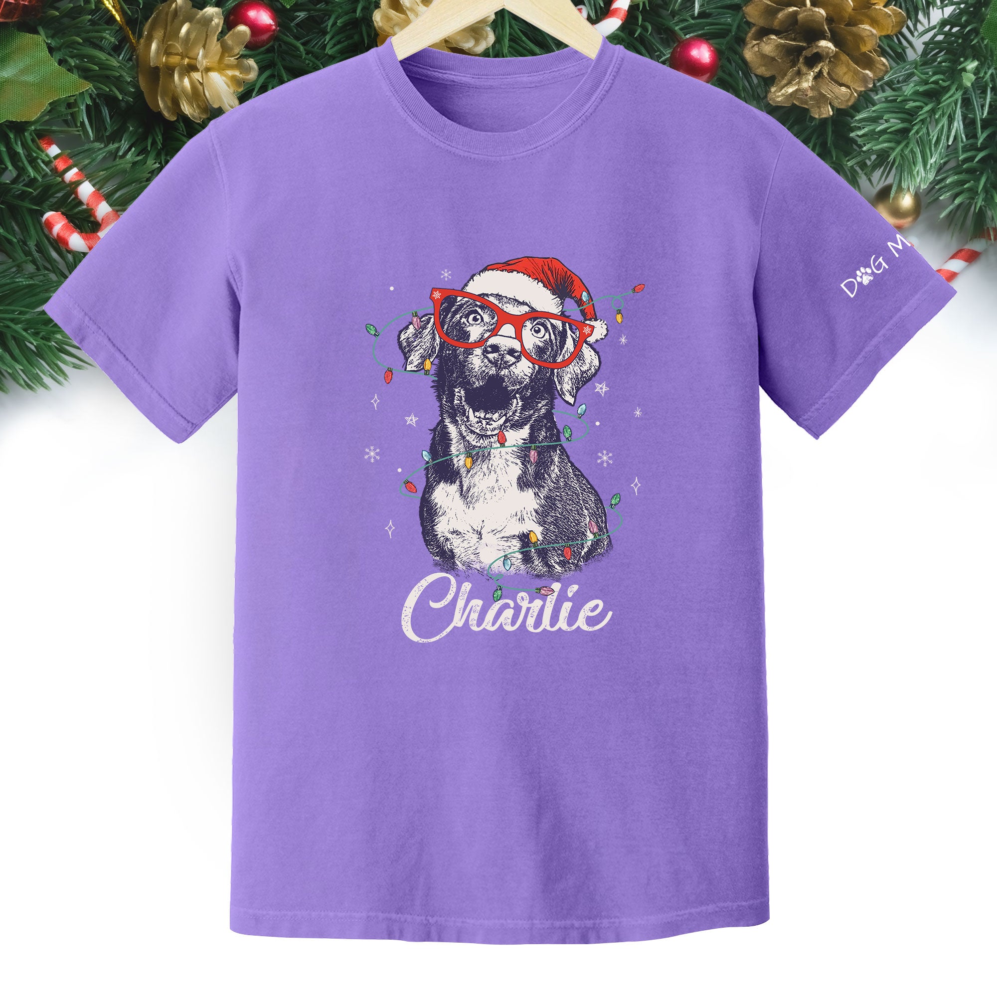 Personalized Dog Christmas Shirt – Custom Pet Photo Tee, Holiday Gift for Dog Mom