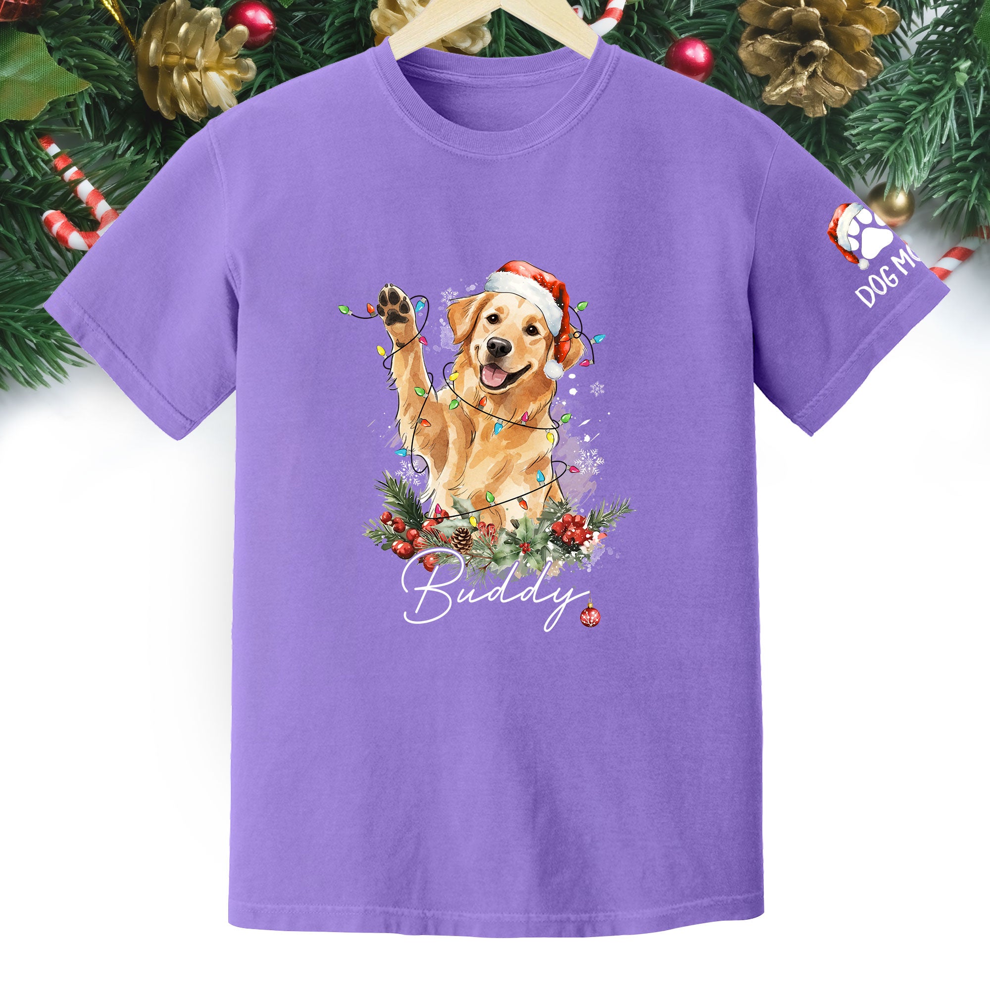 Custom Pet Photo T-Shirt – Personalized Dog Christmas Tee, Funny Gift for Dog Lovers