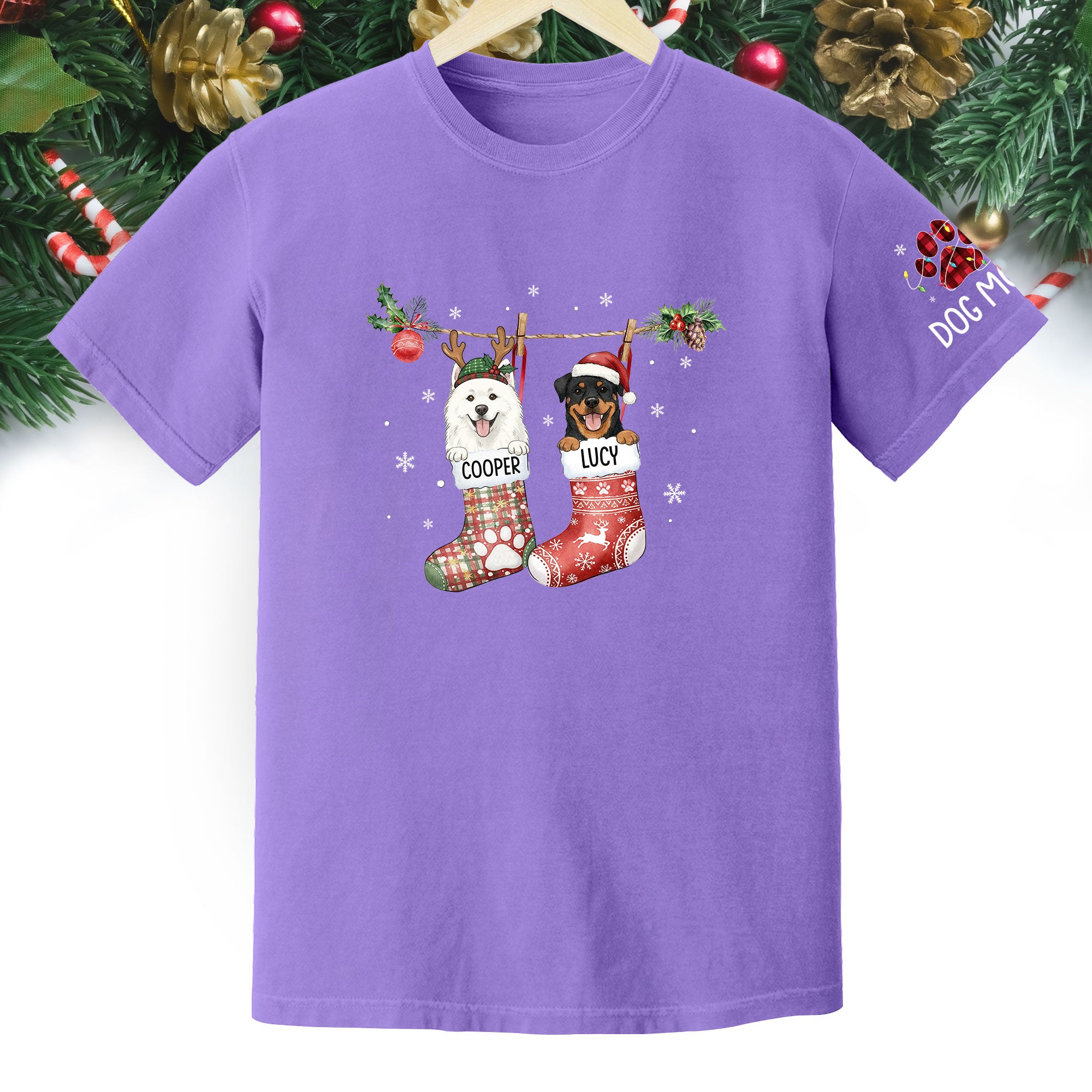 Custom Dog Lover Tee – Personalized Christmas Shirt, Cute Gift for Pet Lovers