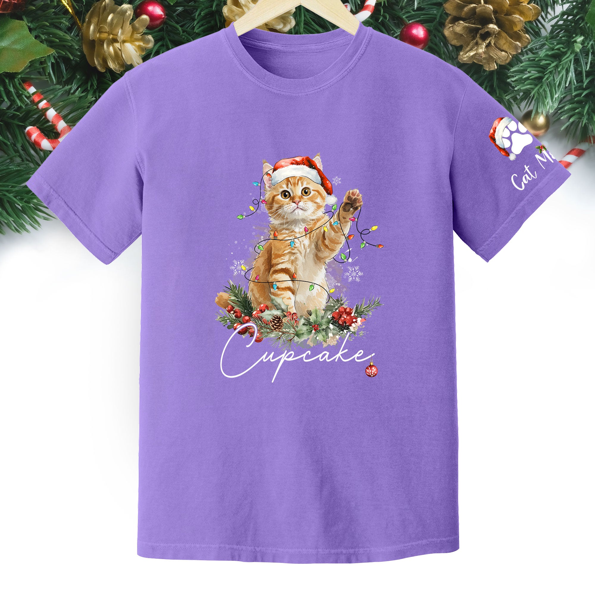 Custom Cat Lover T-Shirt – Personalized Pet Photo Christmas Shirt, Cute Gift for Pet Lovers