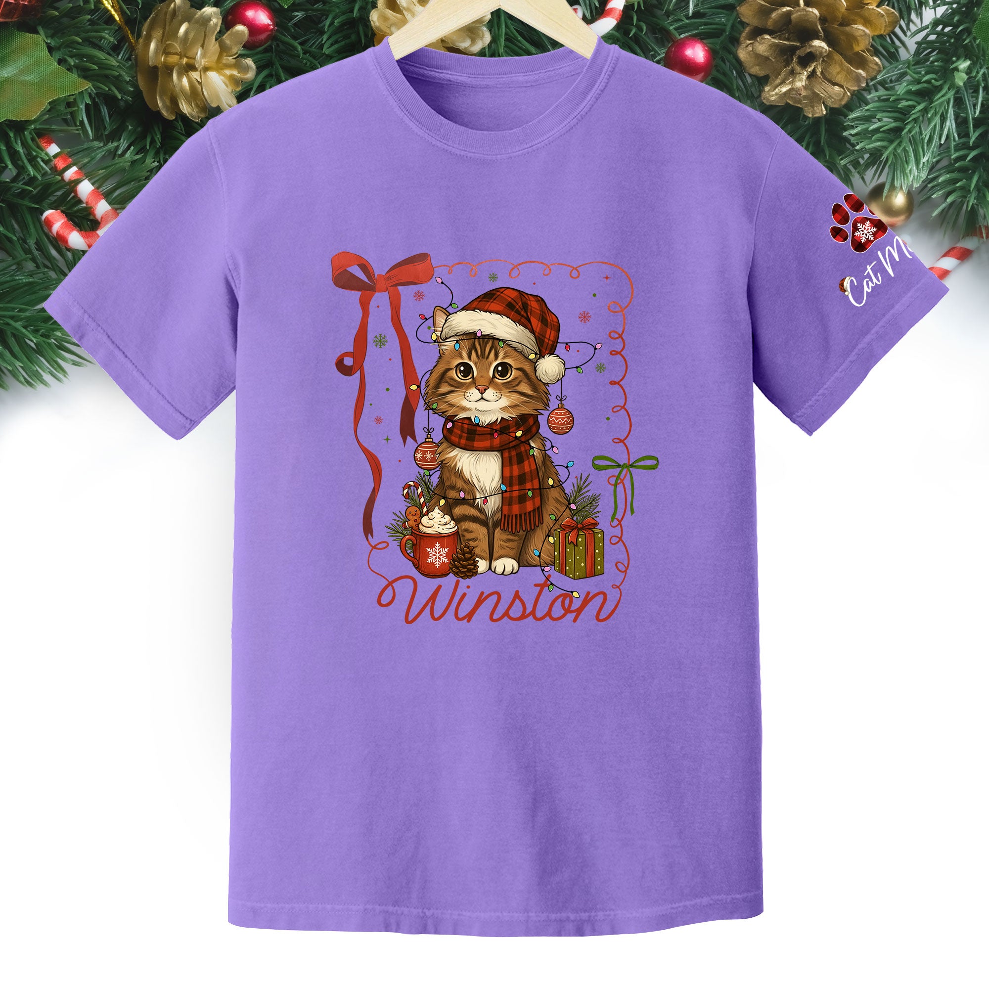 Custom Pet Christmas Shirt – Personalized Cat Photo Tee, Funny Holiday Gift for Pet Lovers