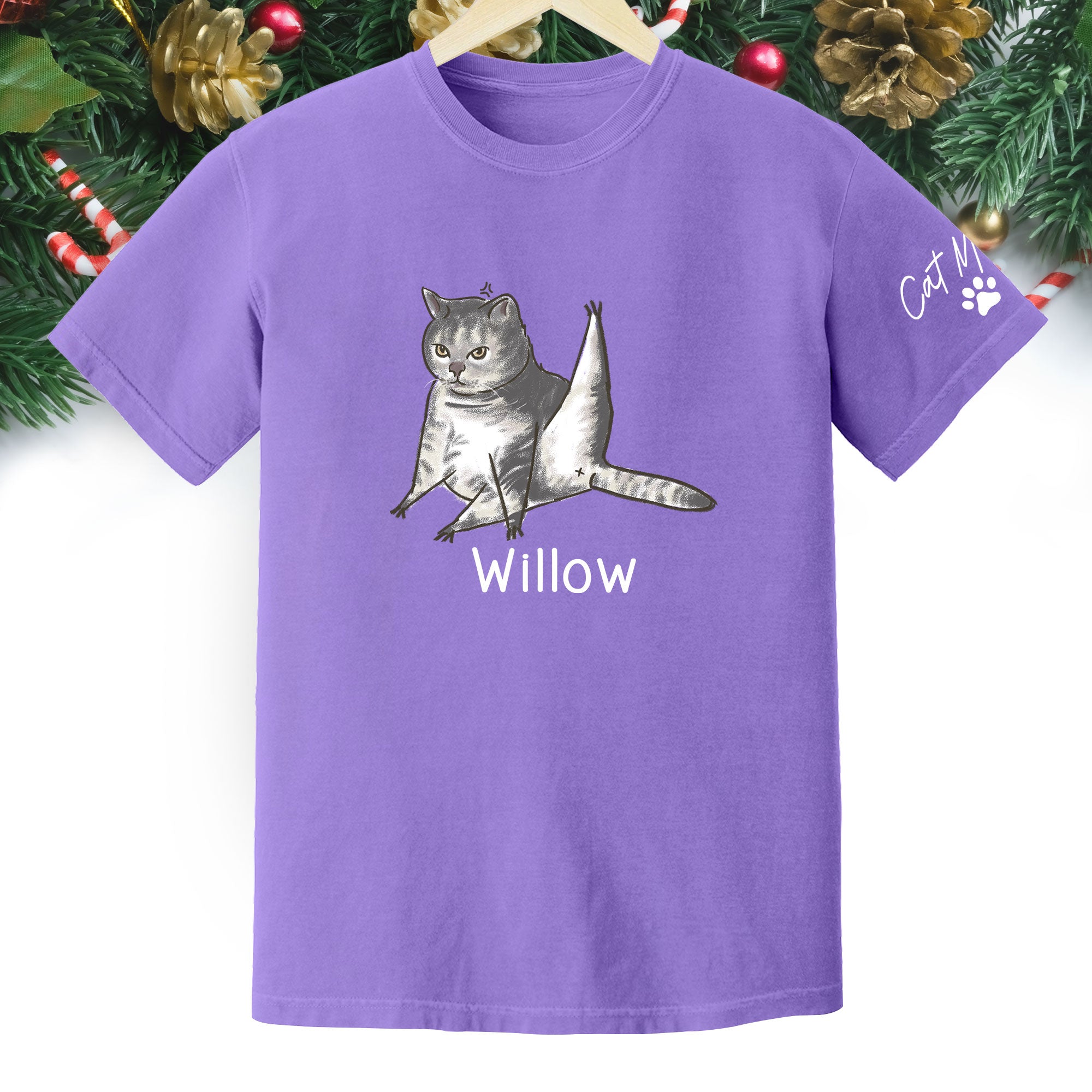 Custom Cat Mom T-Shirt – Personalized Funny Cat Shirt with Pet Photo & Name, Unique Gift for Cat Lovers