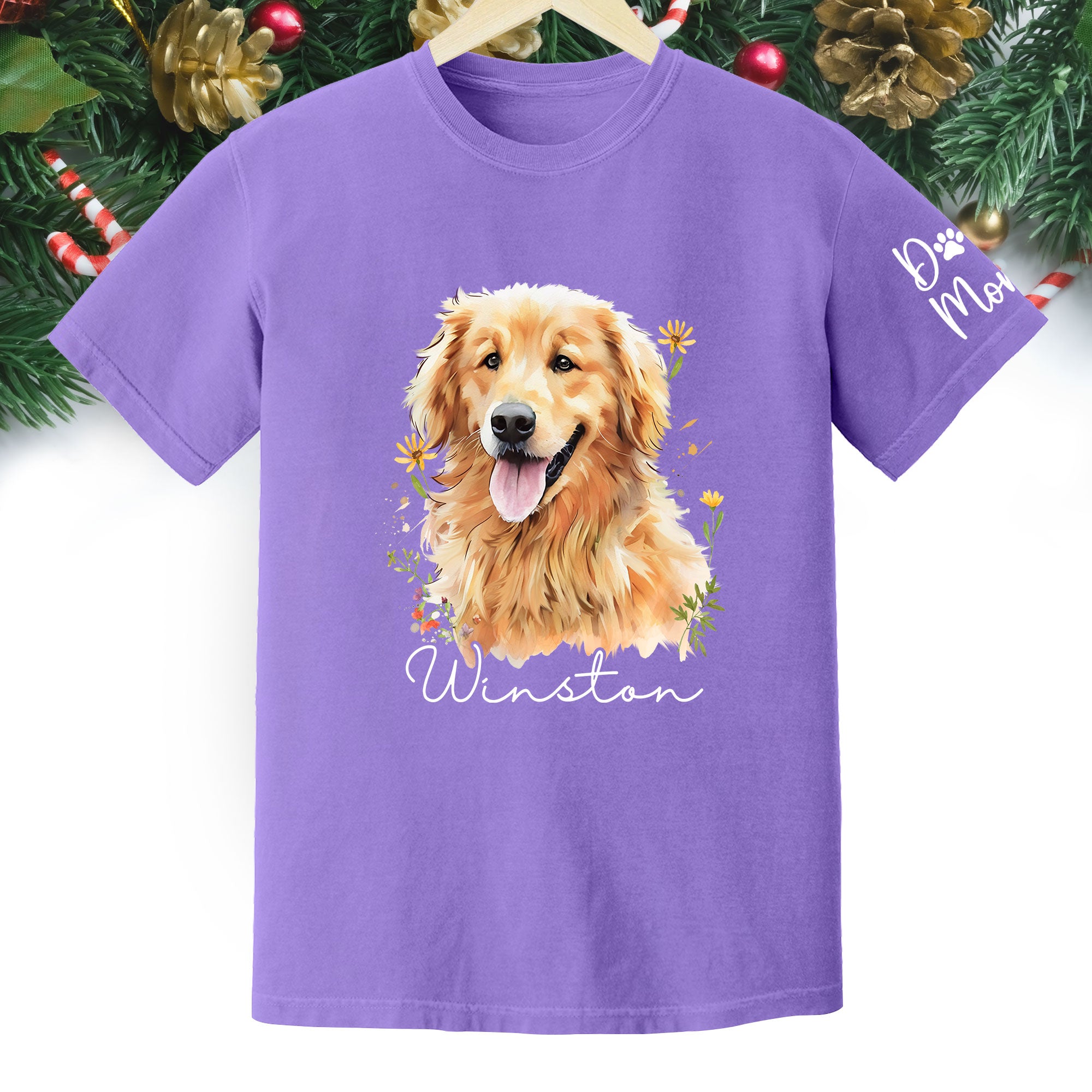 Custom Pet Portrait T-Shirt – Personalized Dog Lover Tee, Unique Gift for Dog Mom & Dog Dad