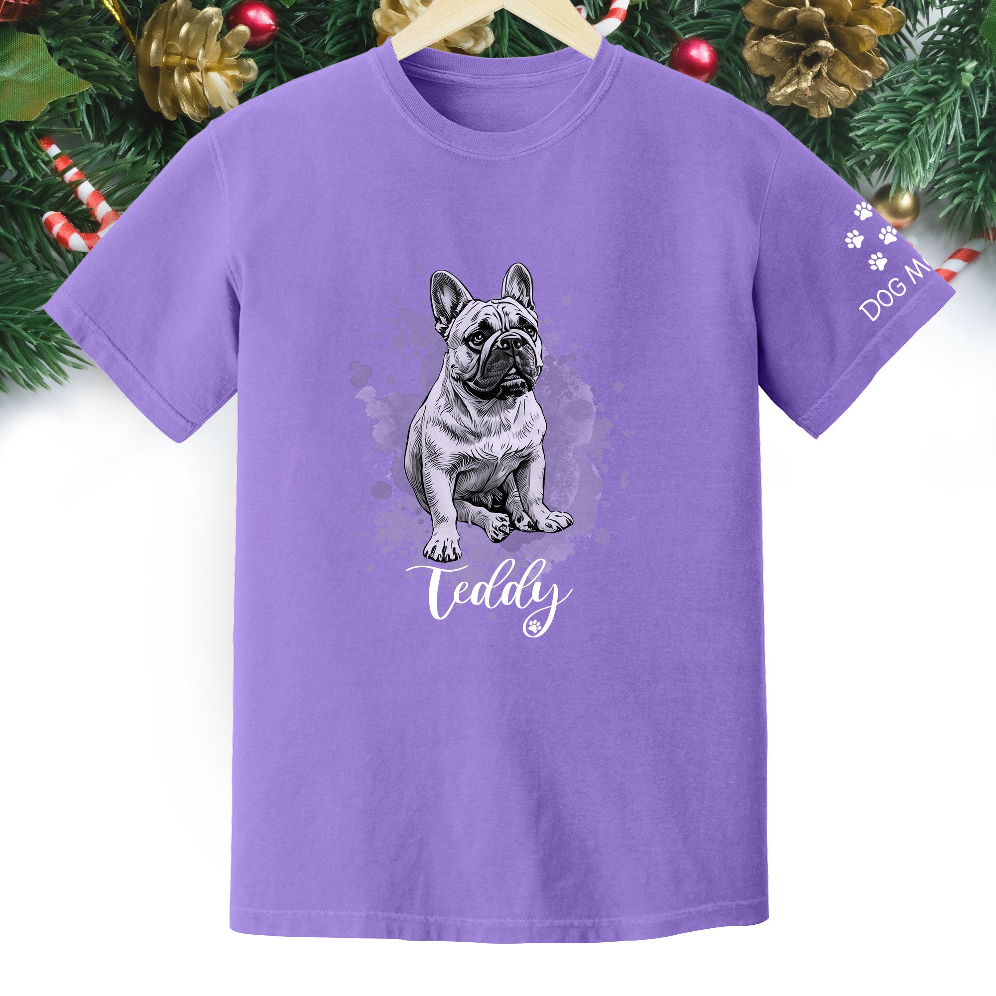 Custom Dog Mom T-Shirt – Personalized Pet Portrait Tee from Photo, Unique Gift for Dog Lovers